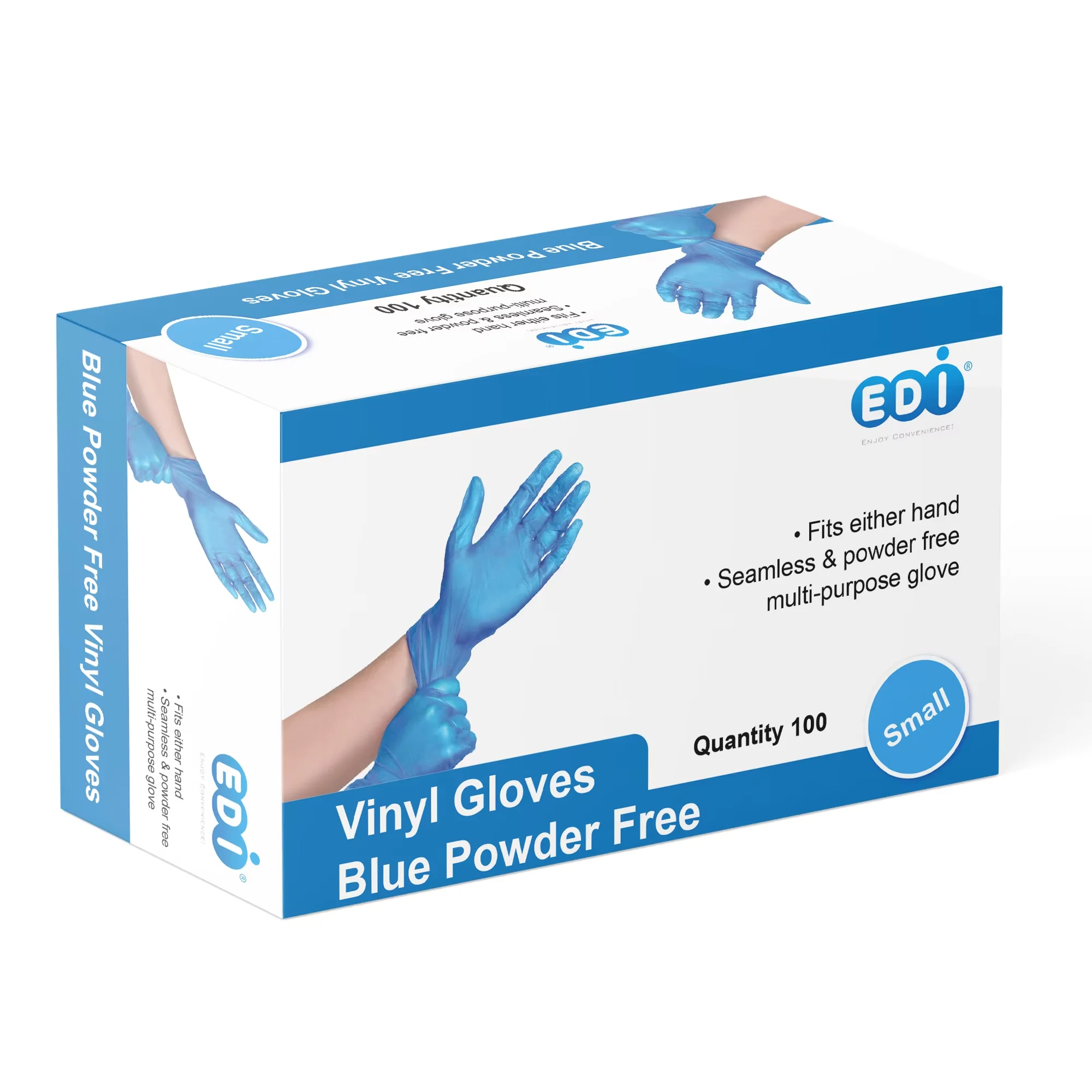 Professional Protective Equipment with Disposable, Powder-Free, 100 Count - Vinyl Blue Model BB5DBC