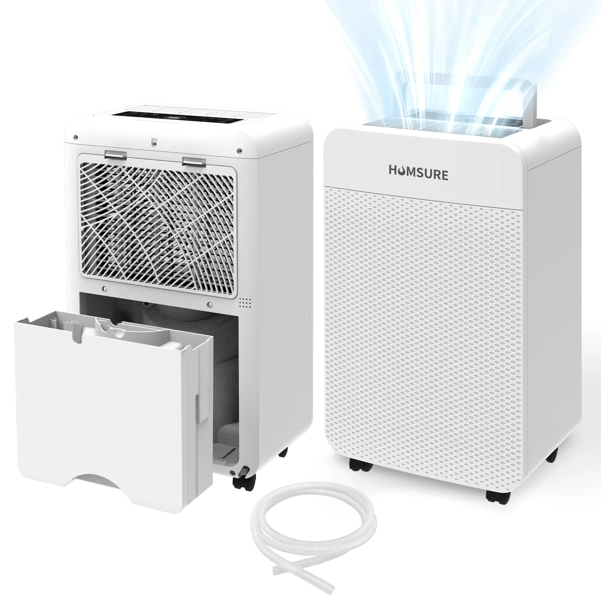 Efficient Dehumidifier with Automatic Defrost Control, Automatic Shut-Off, Bucket Full Indicator - White Model 385AEA