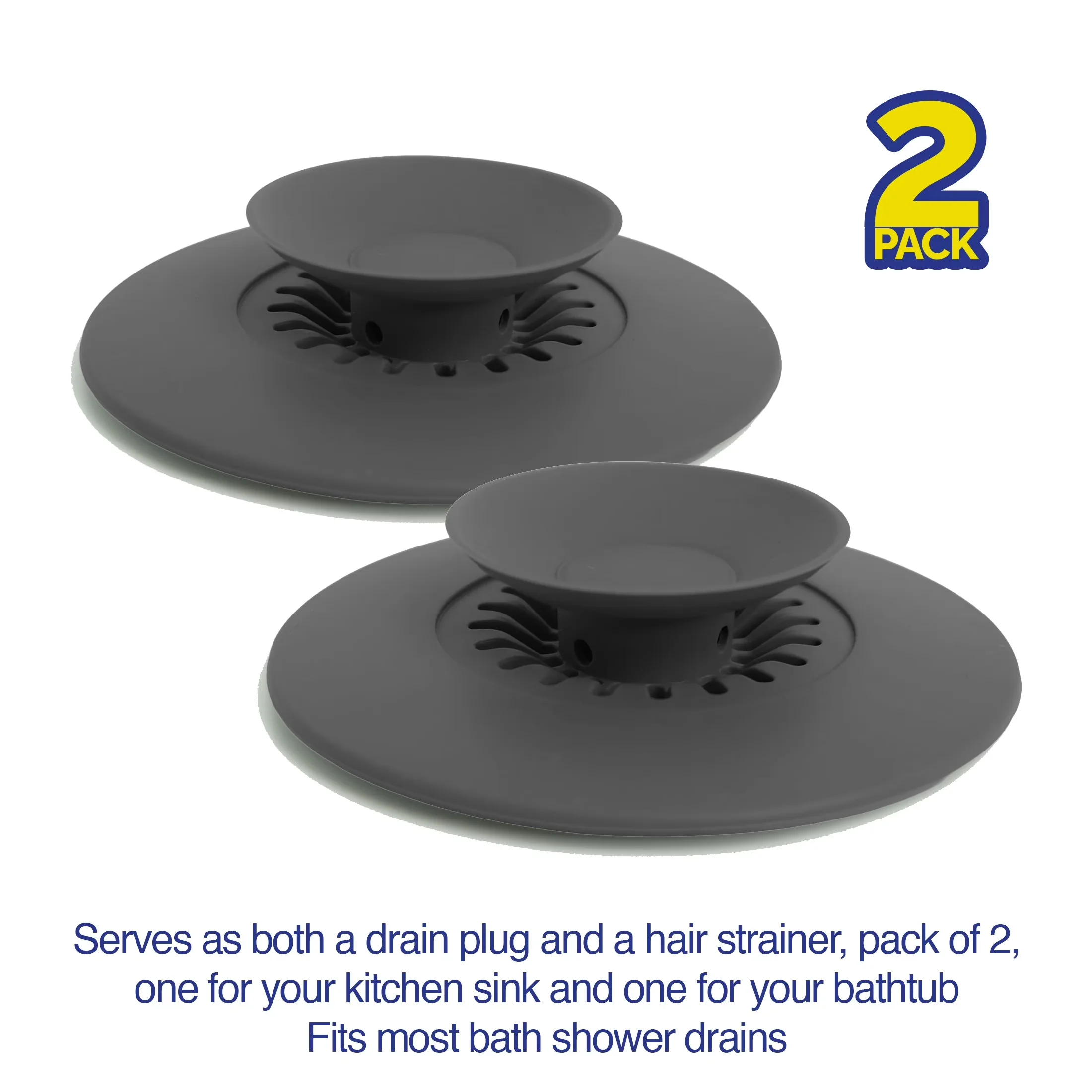 Professional Bathroom Renovation with Pop Up, Hair Clog Prevention - Silicone Gray Model 6A23C1
