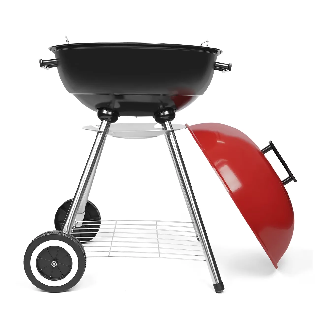 Professional Charcoal Grill with Portable - Stainless Steel Black for Outdoor, Picnic Model F6432B
