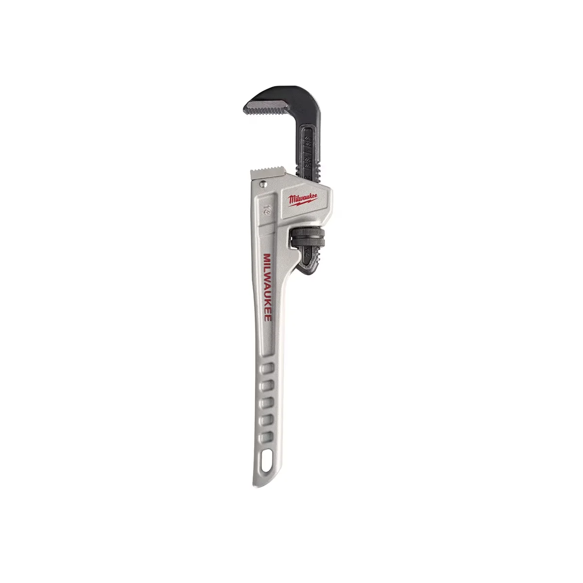 Compact Hand Tool with Ergonomic Handle, 14” Aluminum Pipe Wrench - Black Model 39C0C6