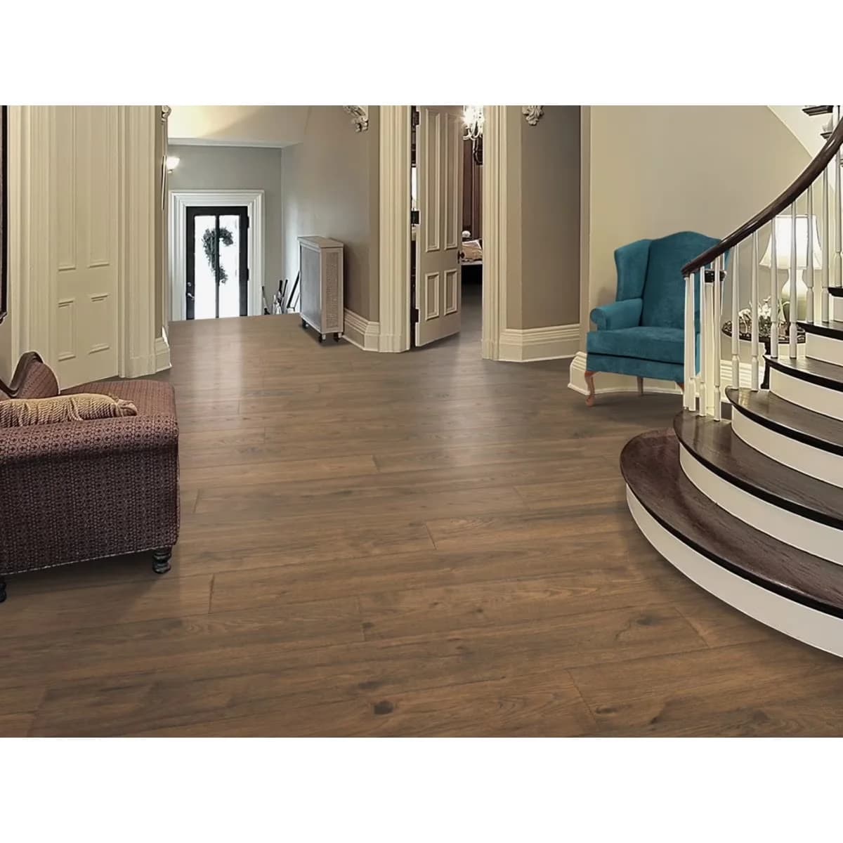 Durable Grey Vinyl Flooring Vinyl Plank Flooring with Stain Resistant, Easy Installation - Brown Model E68201