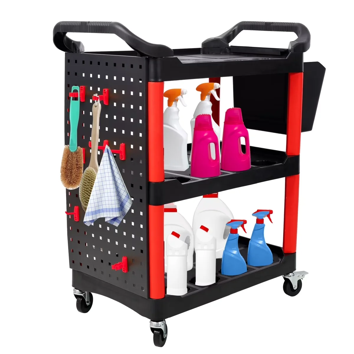 Toolstorage Classic with Easy Clean, 3 Tier Rolling Auto Detail Cart - Black Plastic for Garage Model 0AFC3F