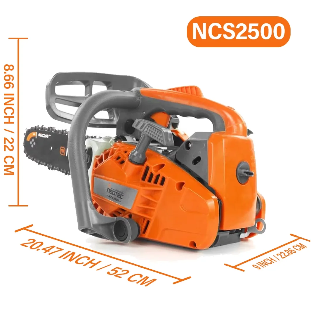 Chainsaw Professional with Anti-Vibration, 25.4cc Gas Top Handle - Gray Model CA906D