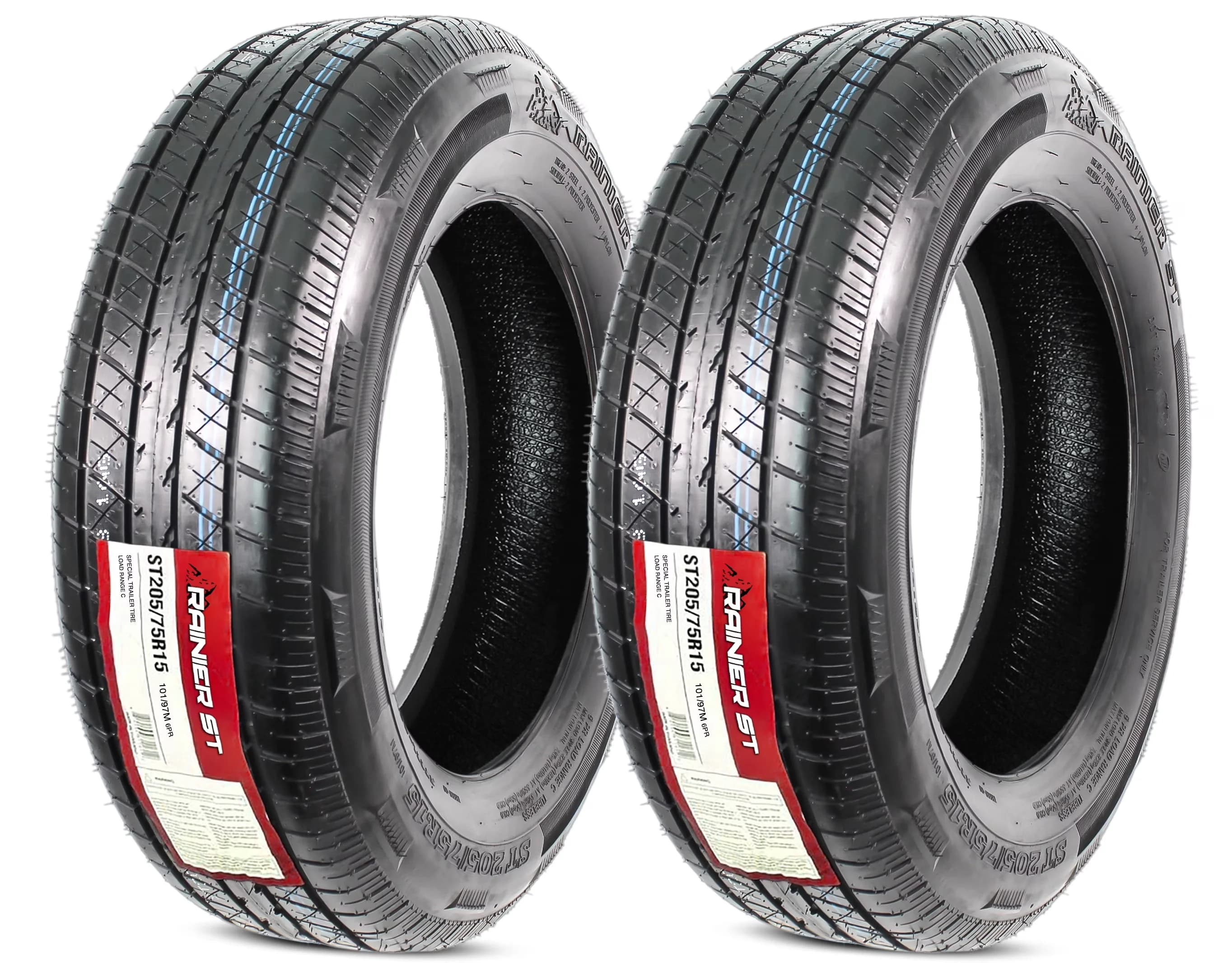 Classic Trailer Tire with All-Weather, Radial Trailer Tire - Size: 205/75R15, Overall Diameter: 26.9" Model ADFE12