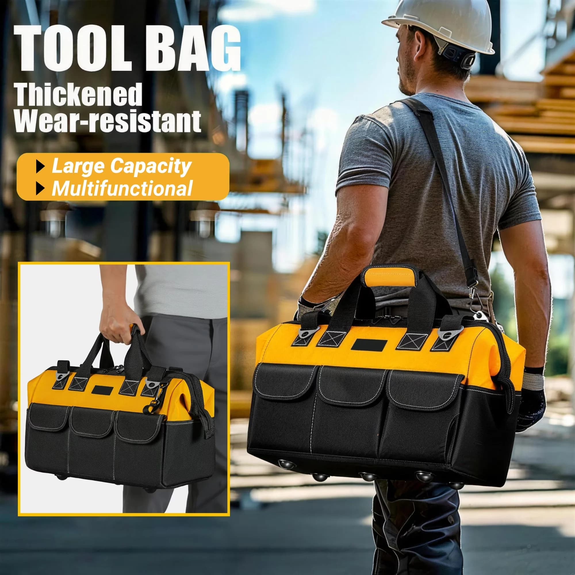 Toolstorage Modern with Handheld, Tool Organizer, Tool Bag - Yellow 1 for Home Model 41B814