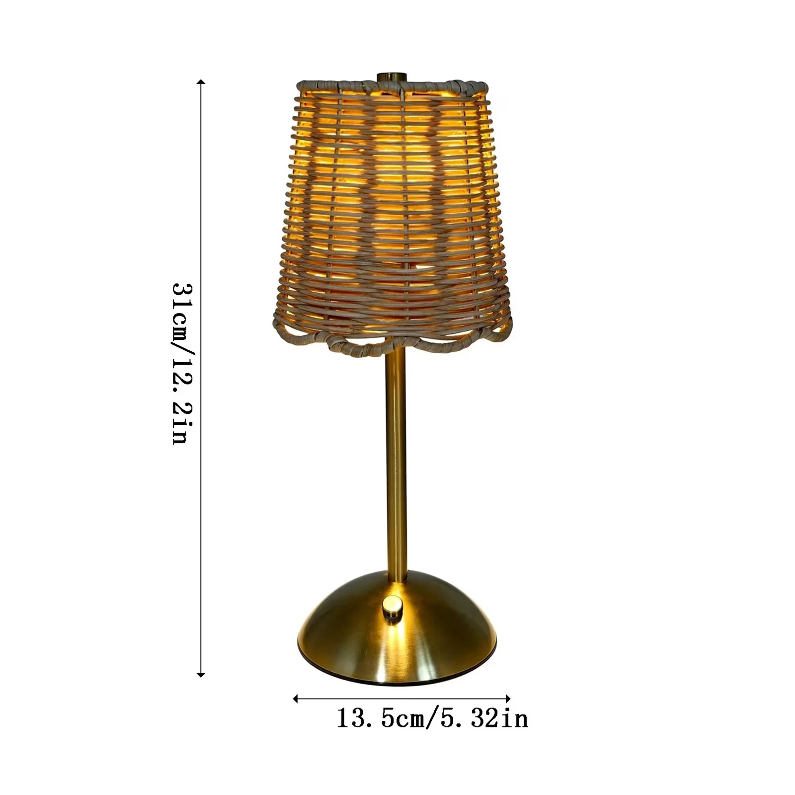 Versatile Lamp with LED, Battery, Rattan Touch Dimmer Table - Multicolor Metal Model 44D980