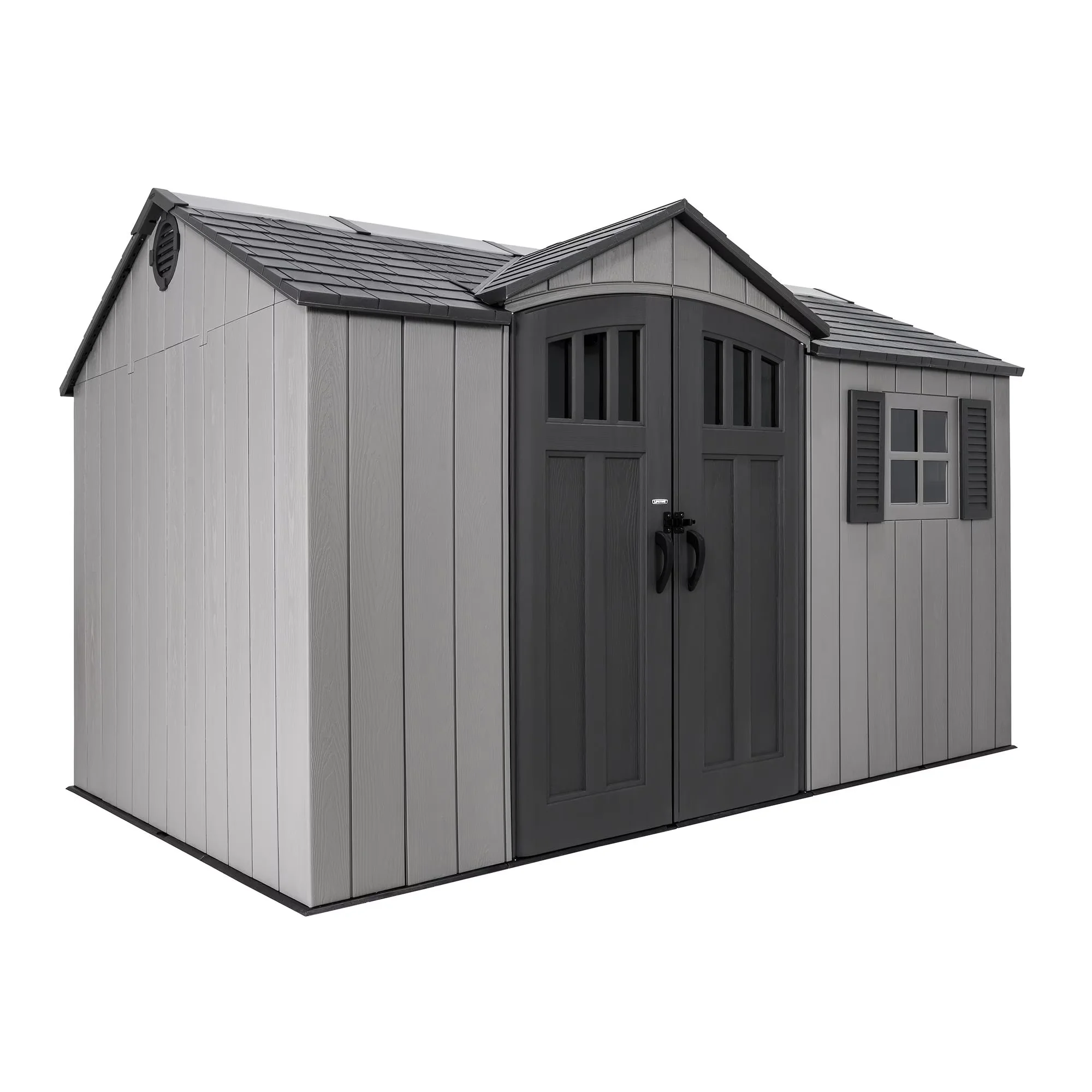 Innovative Shed with Lockable Door, Impact-Resistant, Uv Resistant - Gray High-Density Polyethylene (Hdpe) Model C188F4