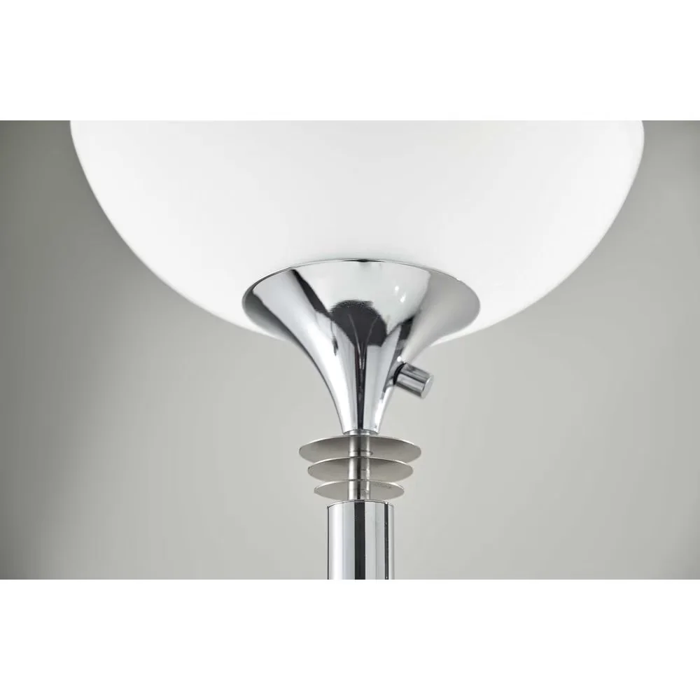 Compact Floor Lamp with Incandescent, Modern, Modern Chrome Thick Pole Torchiere - Chrome Multicolor Model EE447A