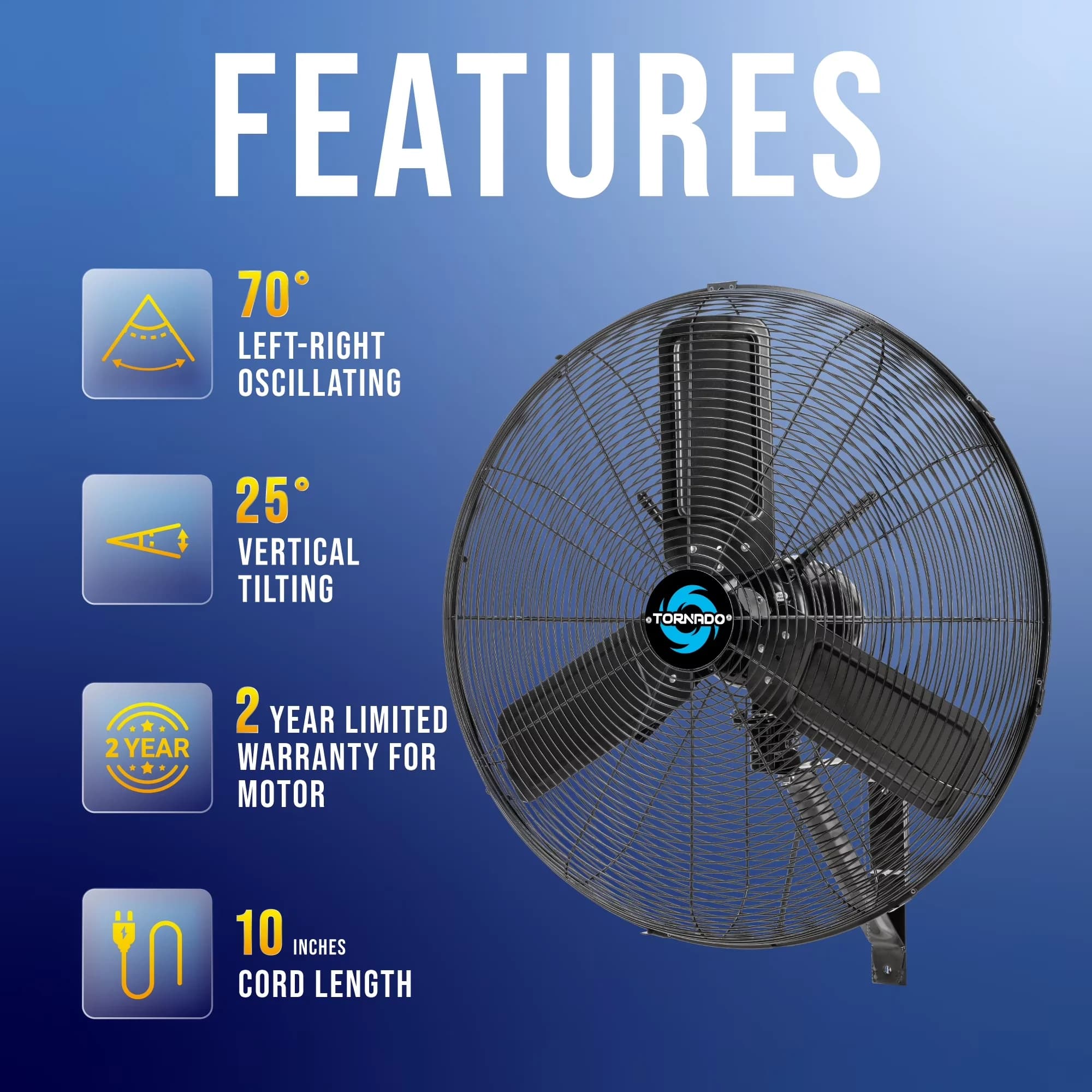 Reliable Fans In Cooling with Oscillating - Black Aluminum / Steel 24 inch Model 71C4E5