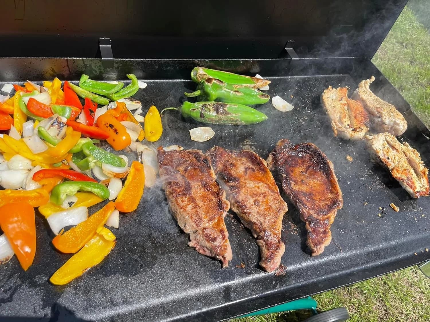 Gas Grill Stylish with 80000 BTU, Portable - Black And Geen Heavy-Duty Model 0571FD
