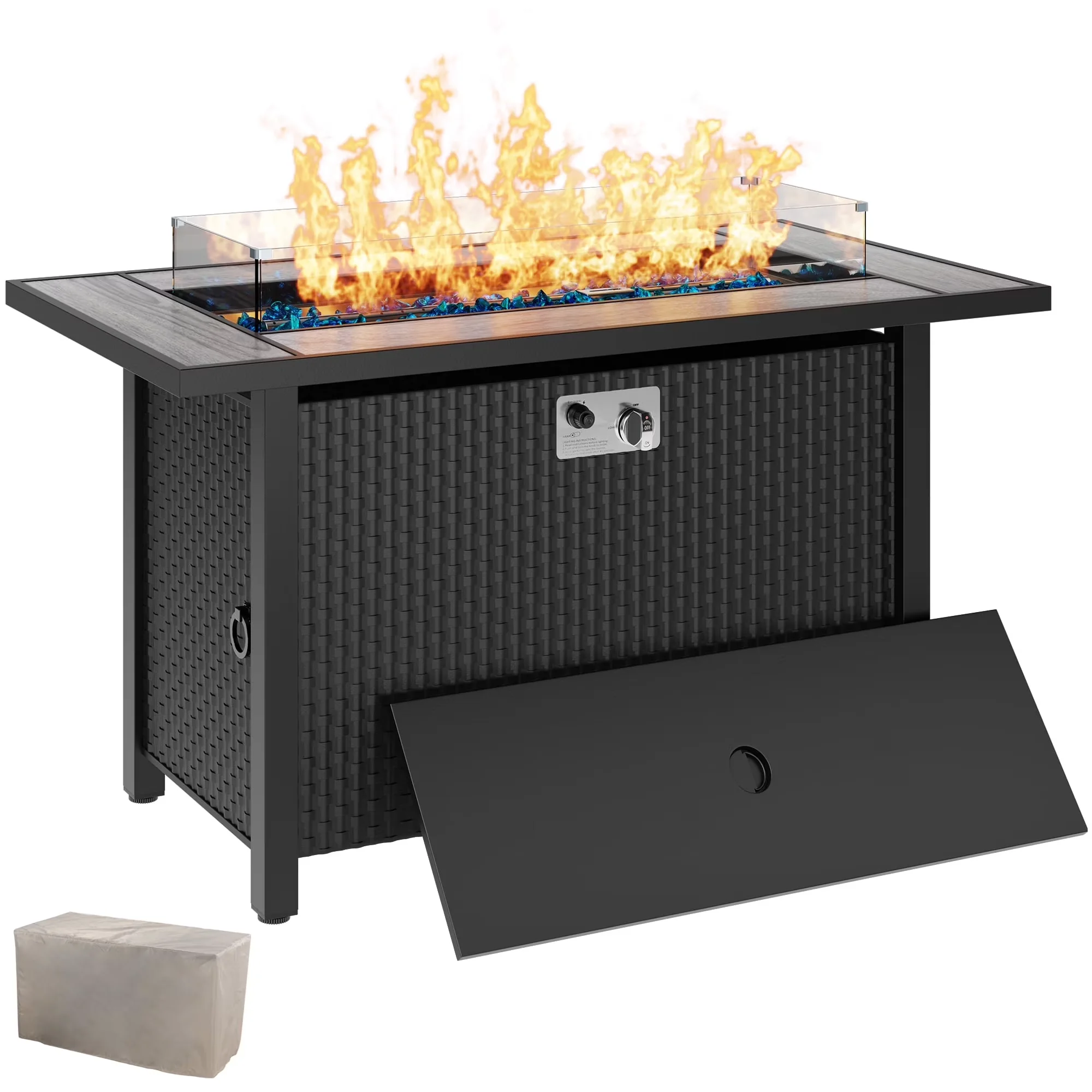 Durable Outdoor Heating with 50000 BTU, Smokeless, Adjustable Flame - Stainless Steel Blue Model 12779A