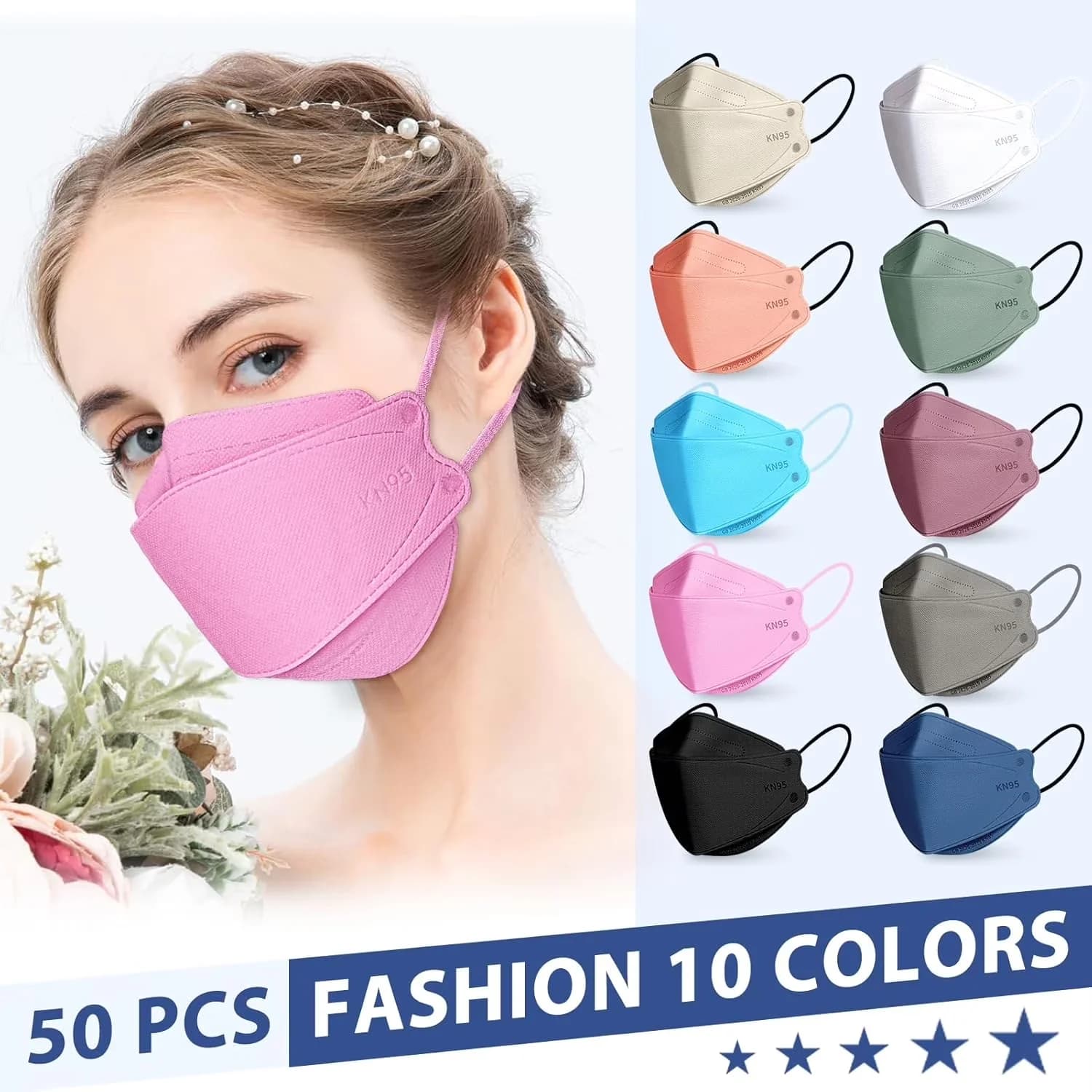 Protective Equipment Quality with KN95 Face Masks Disposable Adults - 1 Model 1D317D