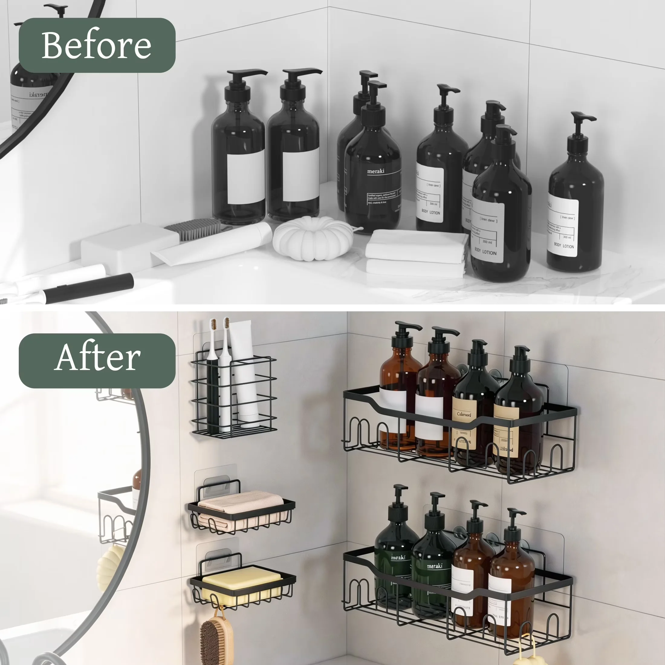 Innovative Bathroom Renovation with Hanging, Rust Resistant - Black Stainless Steel for Bathroom, Home Model 8D9344