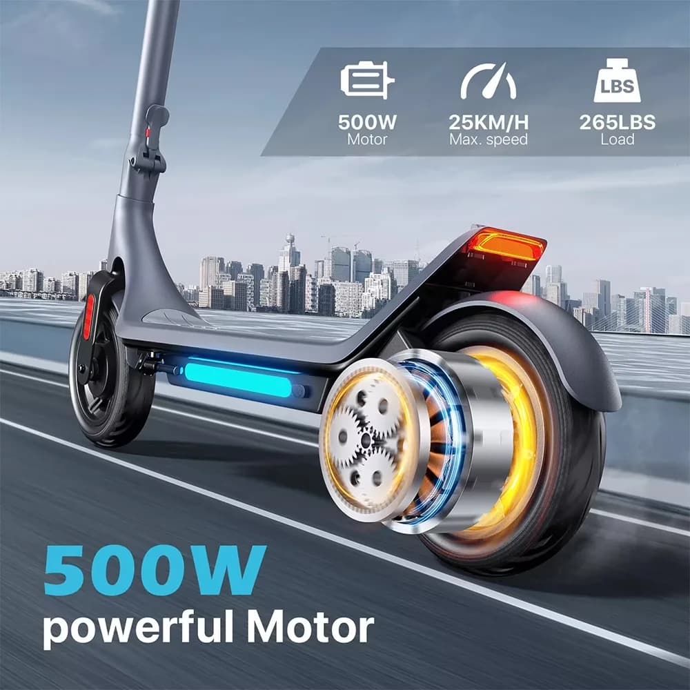 Versatile Scooter with 500W, App Compatibility, Electric - Aluminium - Essential Collection Model 08B7E2