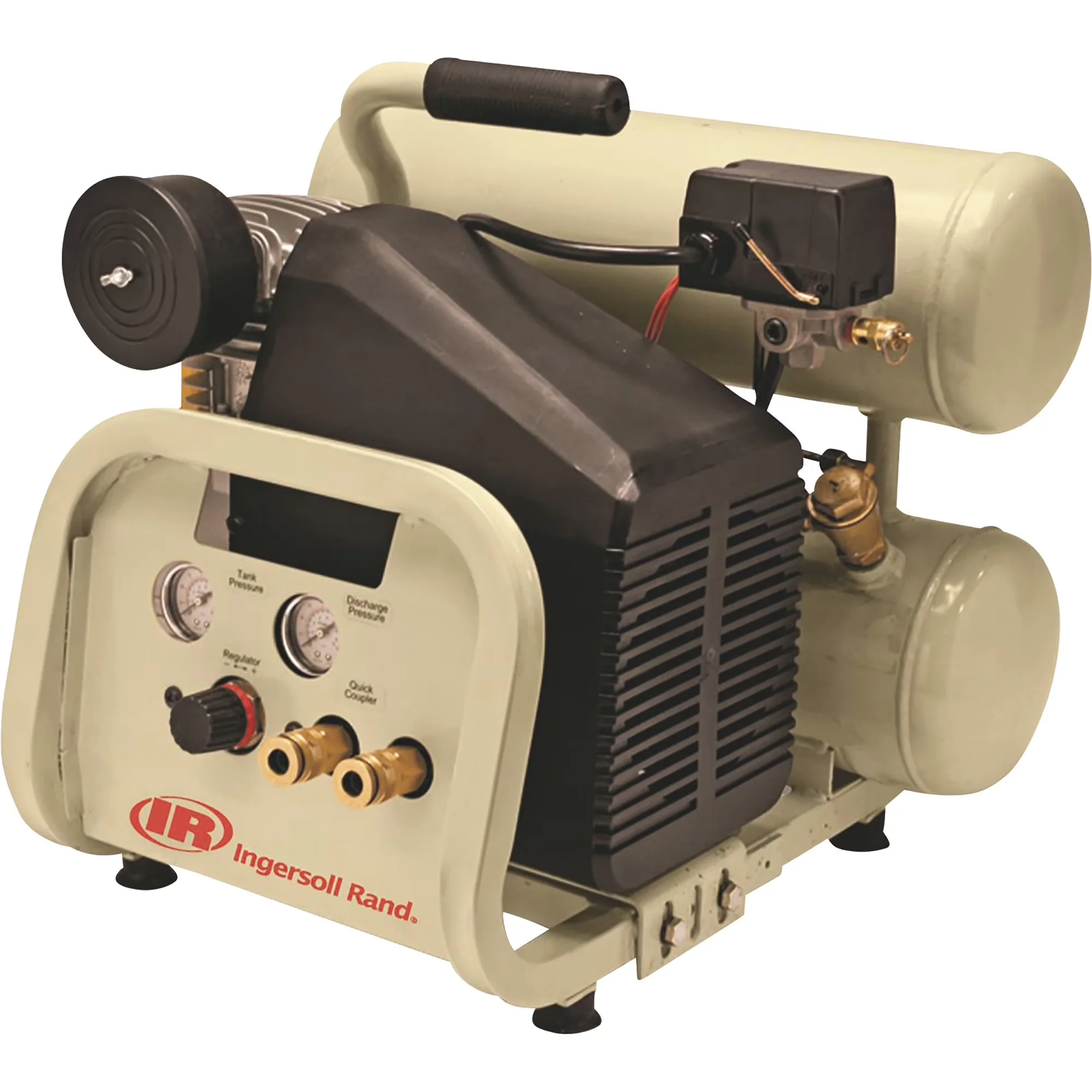 Sleek Air Tools Compressor with Portable, Model# P1IU-A9, Twin-Stack Portable Electric - Beige Model 5F1A53
