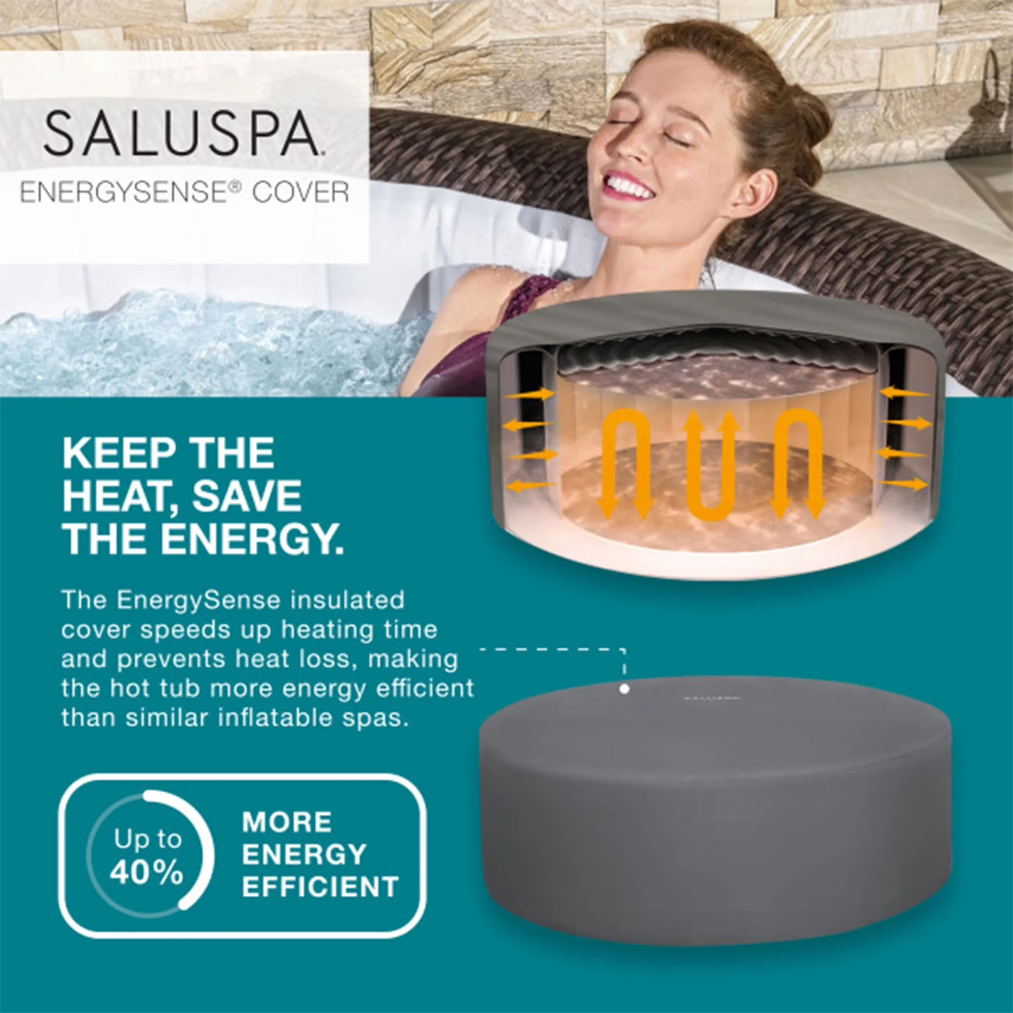 Hot Tub Sleek with Inflatable, Coleman St Moritz - Gray - Universal Fit Model 5F3AAA