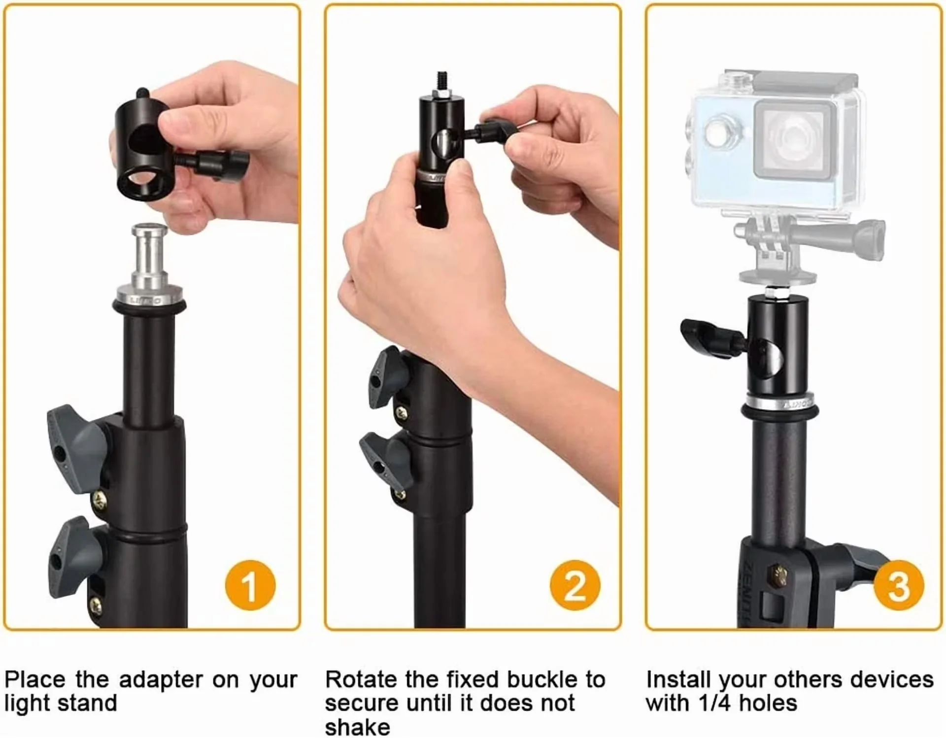 Innovative Fastener with 1/4 Thread Photography Light Stand - Reliable Performance Model FD7ED2