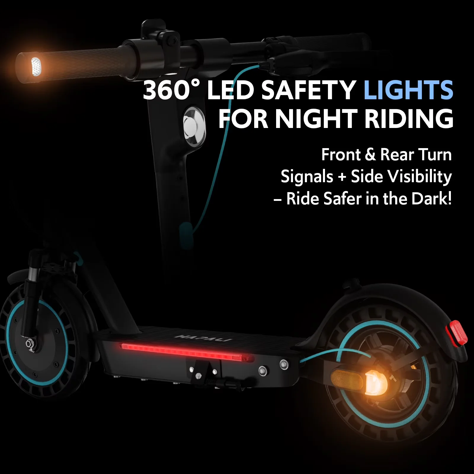 Scooter Professional with 650W, App Compatibility, Headlights - Black Aluminum Model 41208C