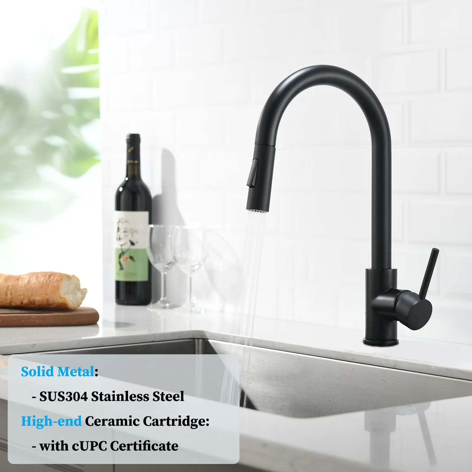 Kitchen Renovation Efficient with Easy Installation, Without Deck Plate, Fit - Stainless Steel Matte Black for Kitchen Model BABC1D