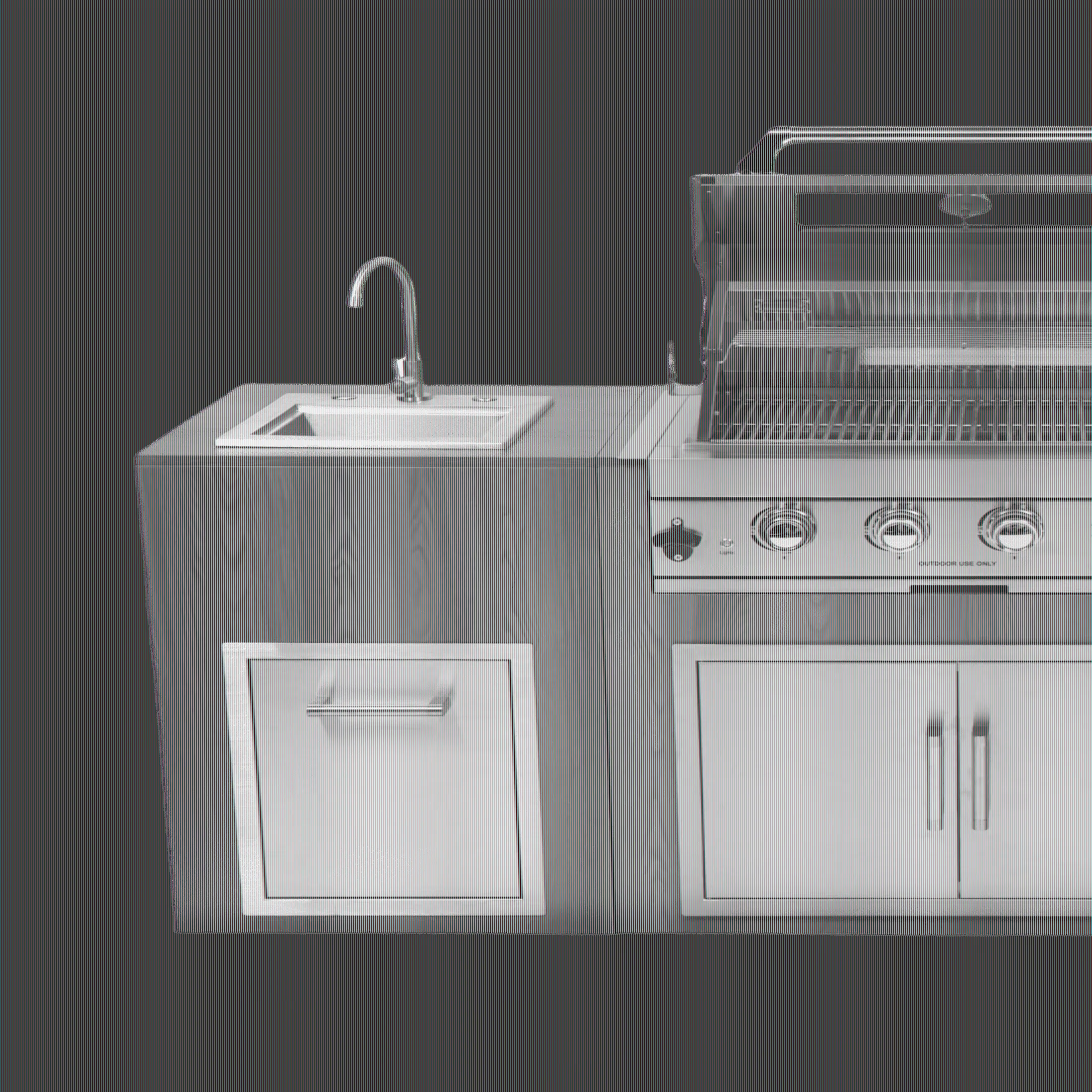 Gas Grill Versatile with Infrared, Storage Rack, Heat Thermometer - Stainless Steel Silver Model 3414C4