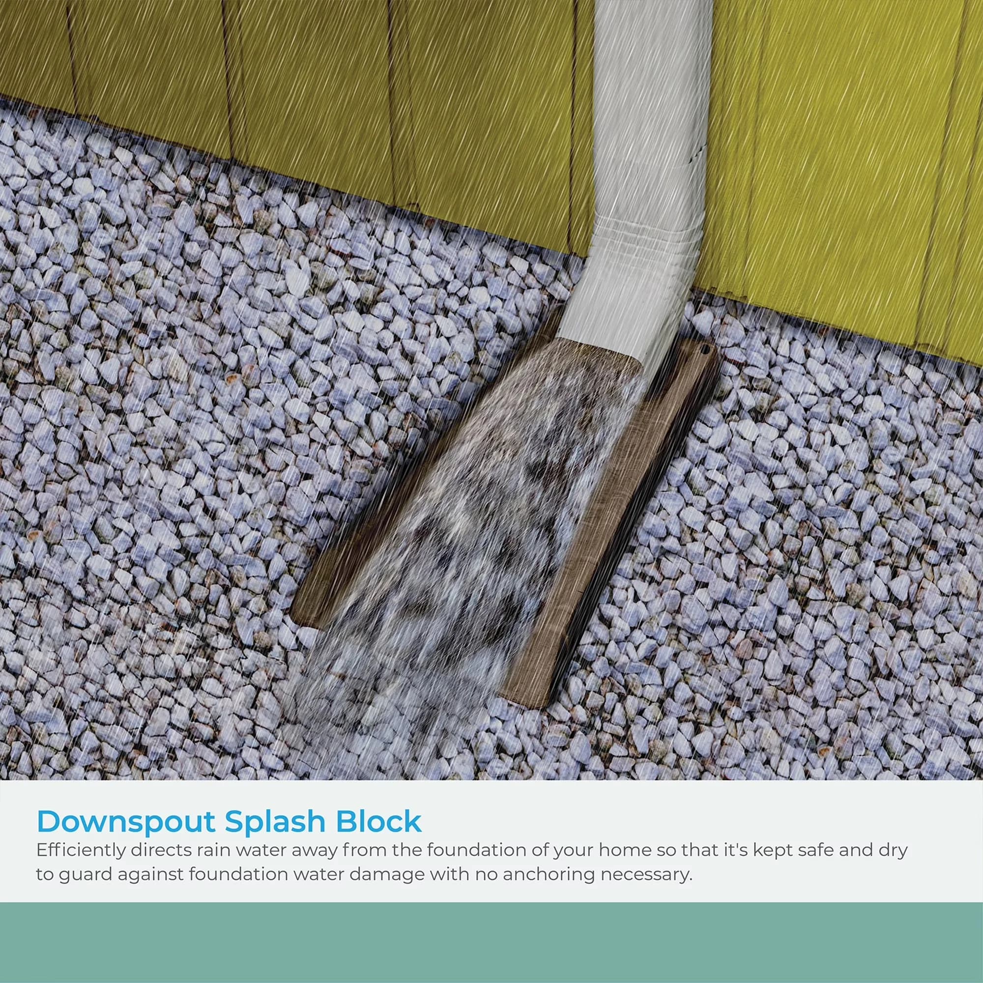Innovative Building Material with Easy Installation, Decorative downspout splash block - Gray Plastic Model A35905