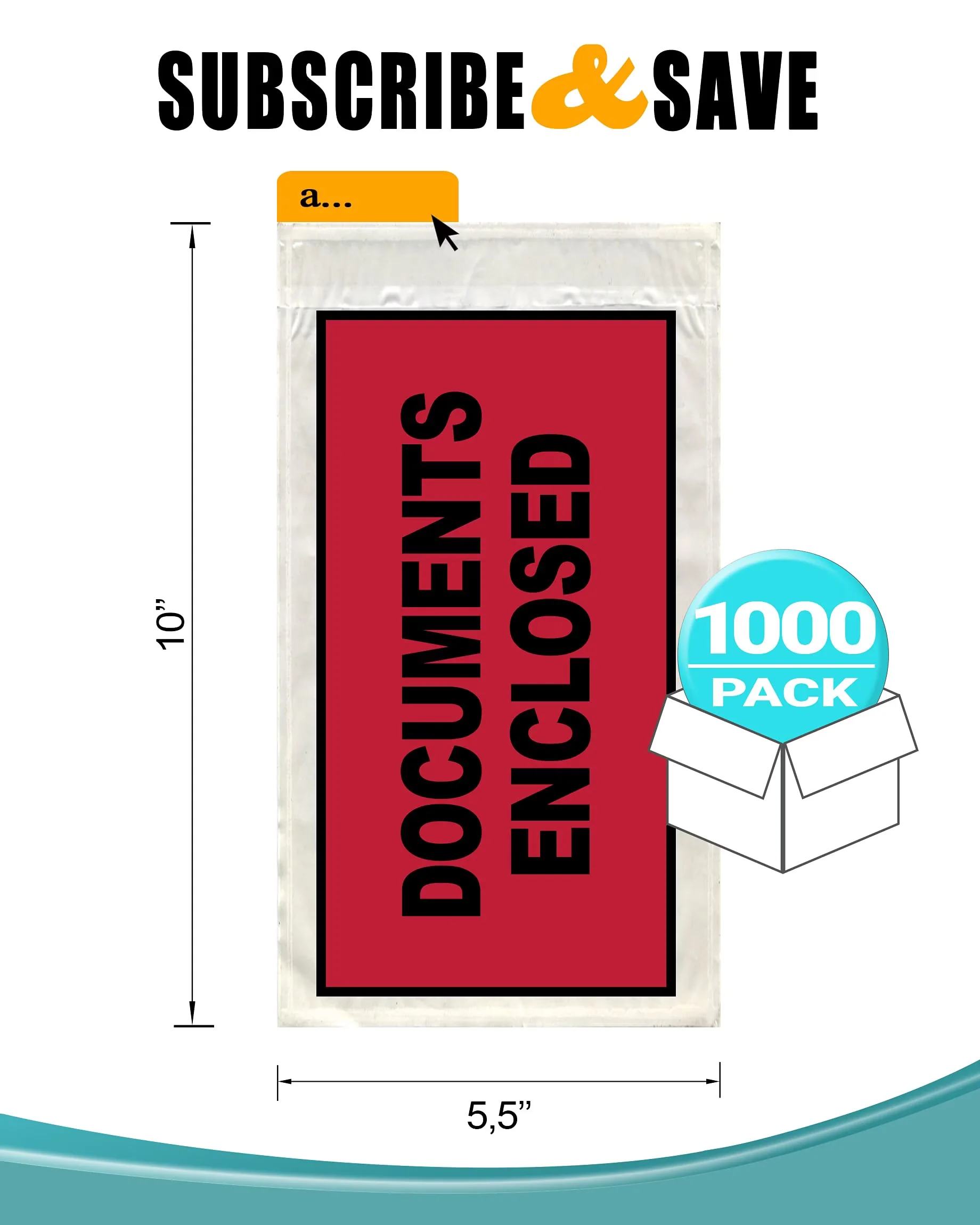 Moving Reliable with 5.5 x 10 in, 1000 Count, Important Papers Packing List Envelopes - Clear Model ECC7FC