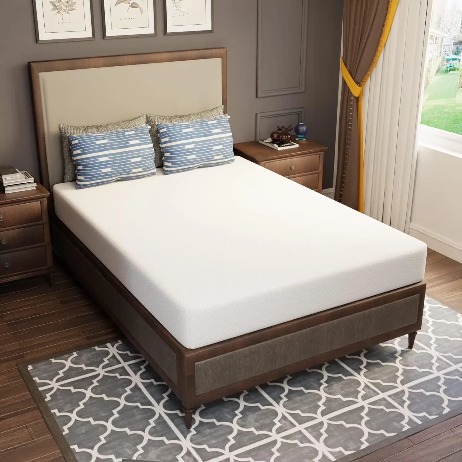 Reliable Mattresses Accessory with Breathable Construction, White - Gel Memory Foam White Model A68C01