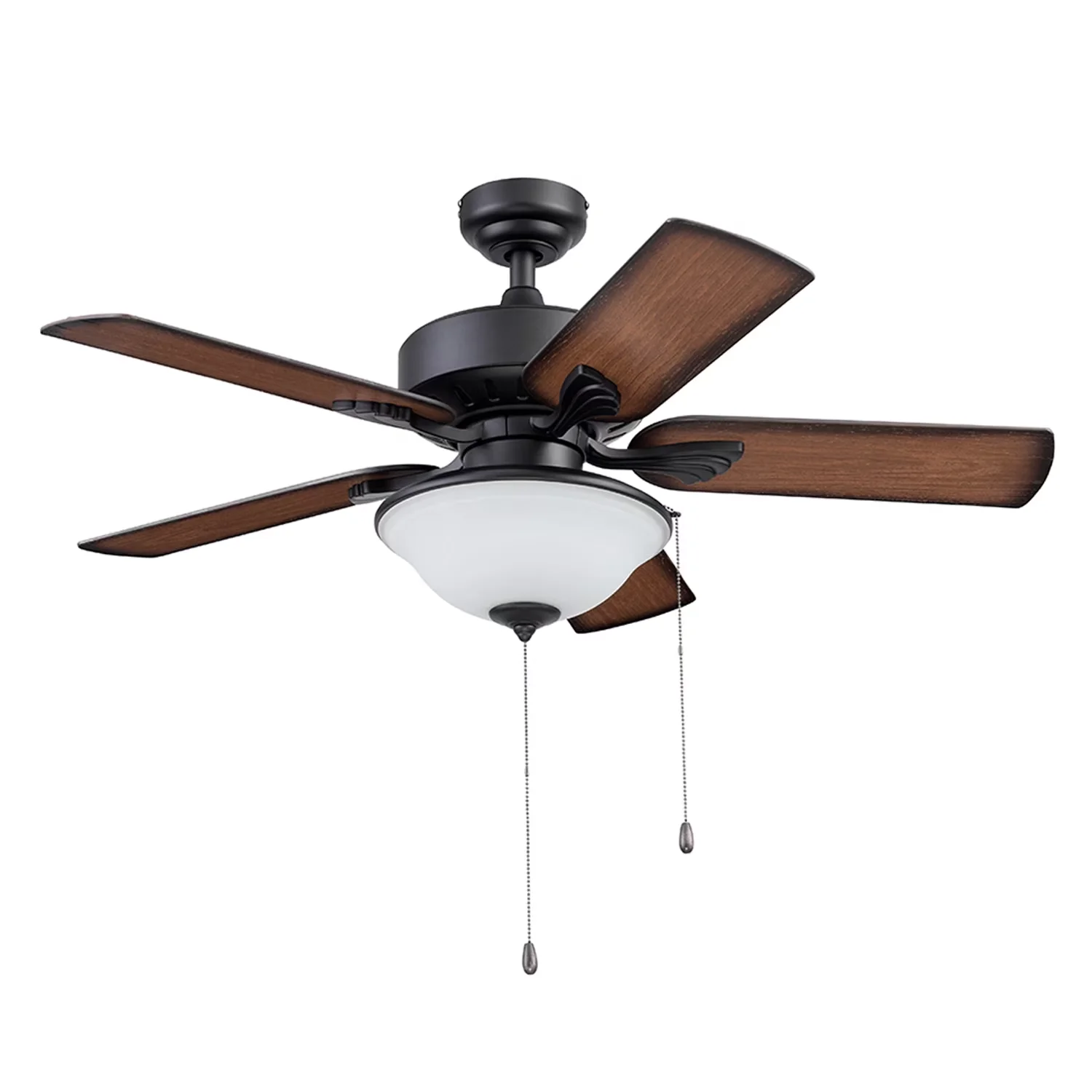 Ceiling Fan Quality with Incandescent, Traditional, Matte Black - Glass Black Model 53C611