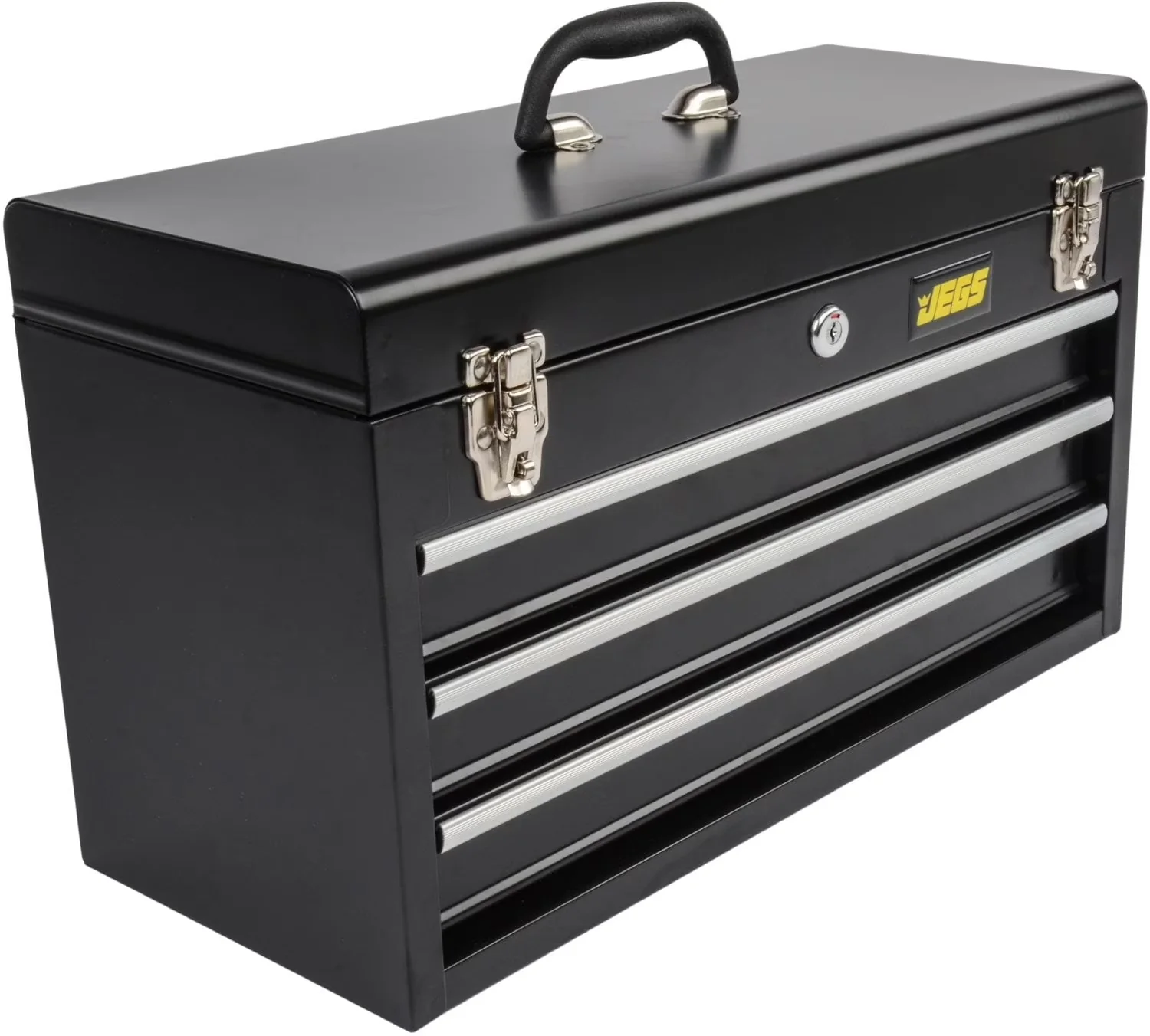 Toolstorage Premium with Portable, Portable 3 Drawer Tool Box - Black Steel Model D7A9F3
