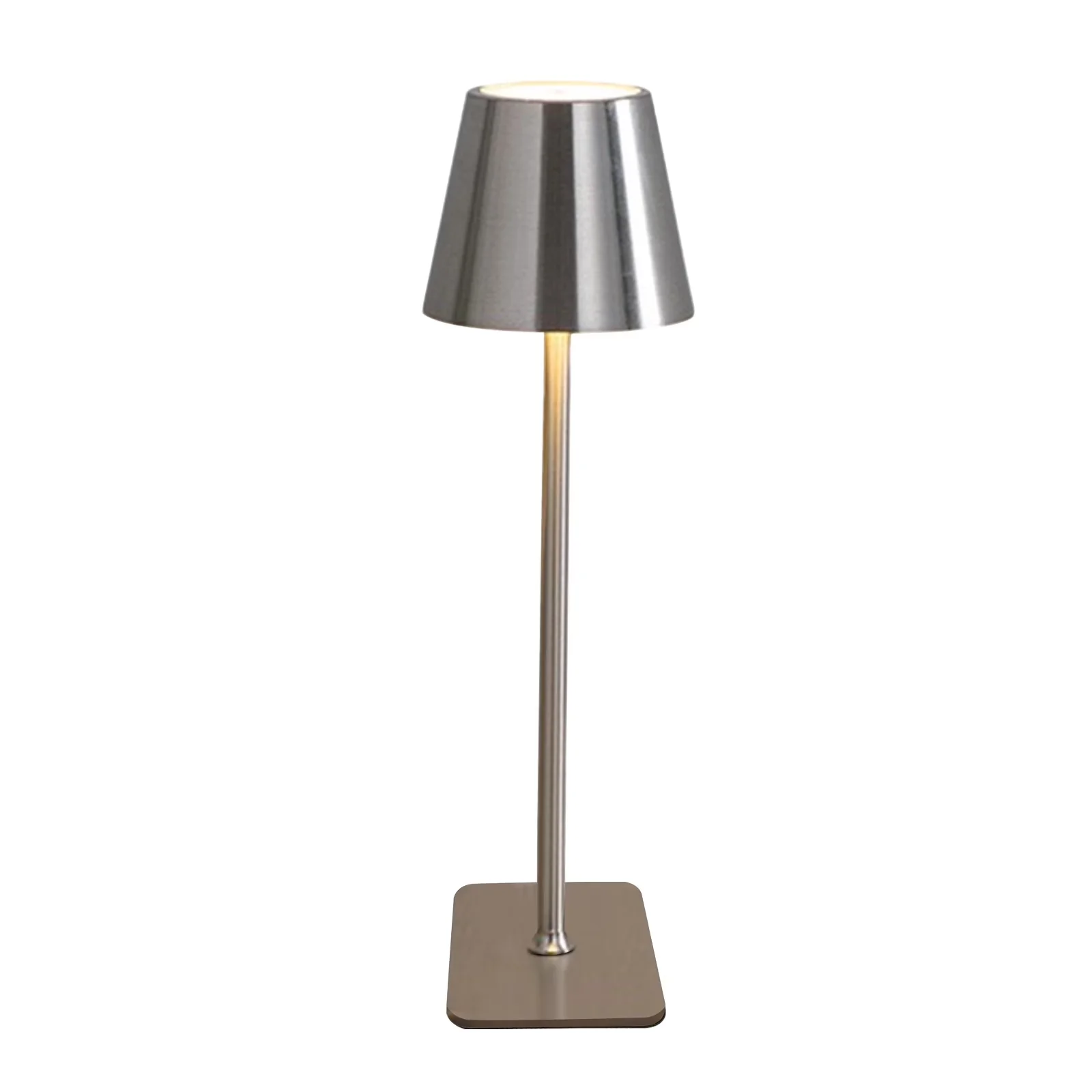 Versatile Desk Lamp with LED, Battery - Silver Metal for Office, Bedroom Model A868C4