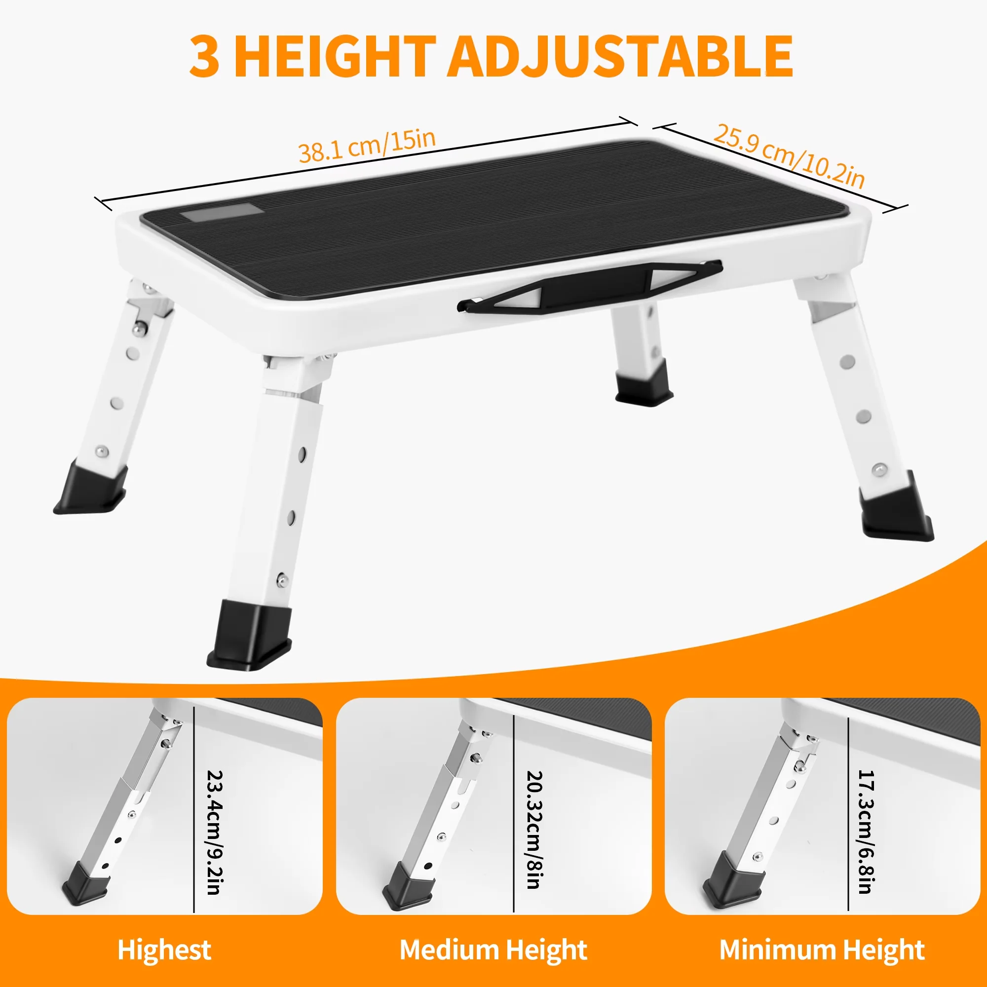 Stylish Ladders And Step Stool with Foldable, Non-Slip Platform, Height-Adjustable - Metal for Kitchen, Home Model 175955