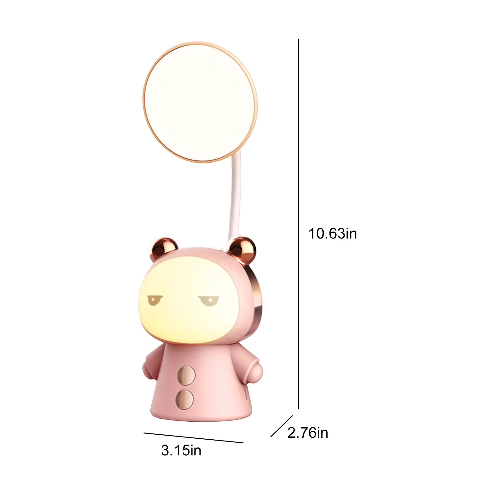 Versatile Desk Lamp with LED, Battery, Material: Plastic - Pink Plastic for Bedroom Model 62A2B4