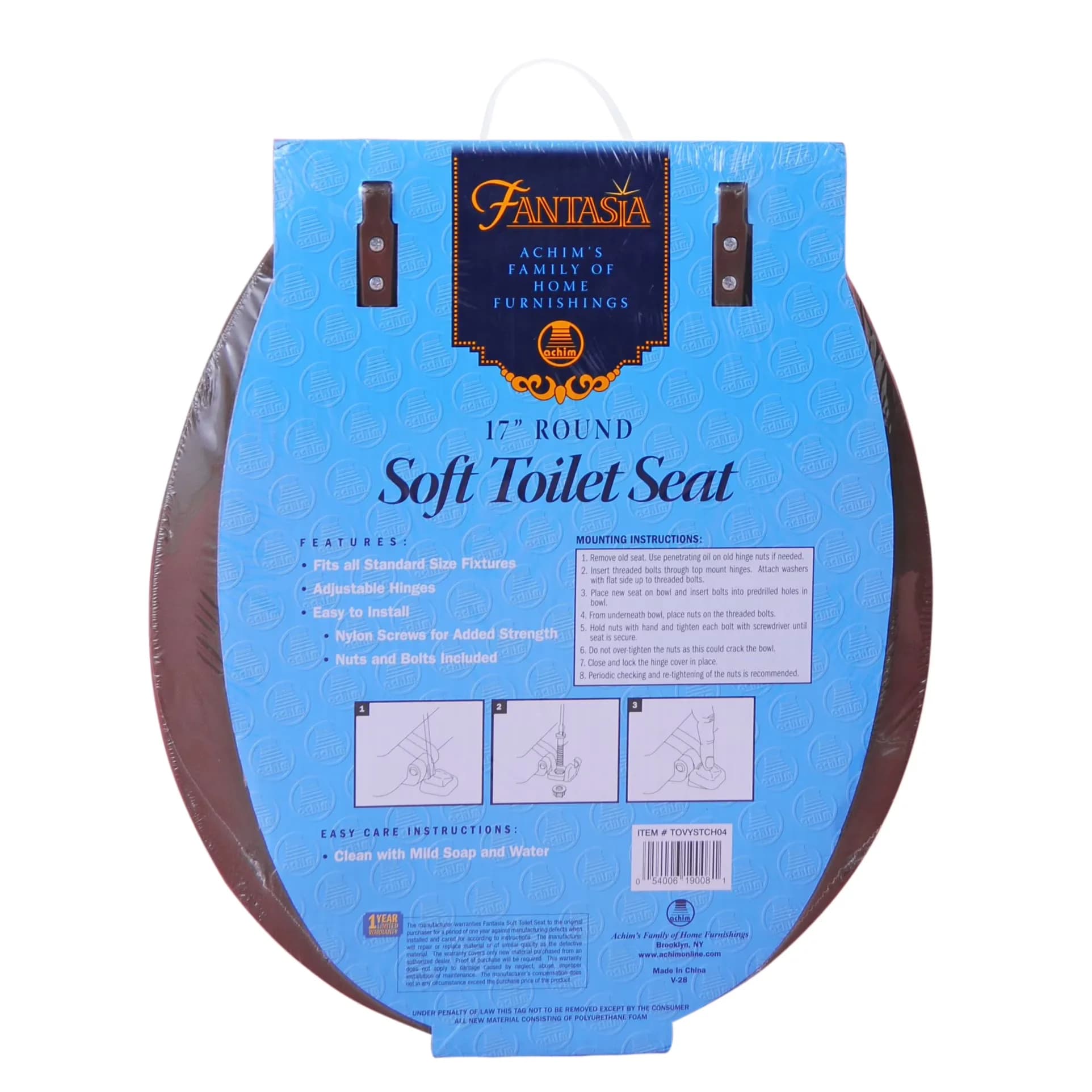 Reliable Toilet Seats And Lid with Adjustable, Chocolate - Chocolate Vinyl Model CCCA78