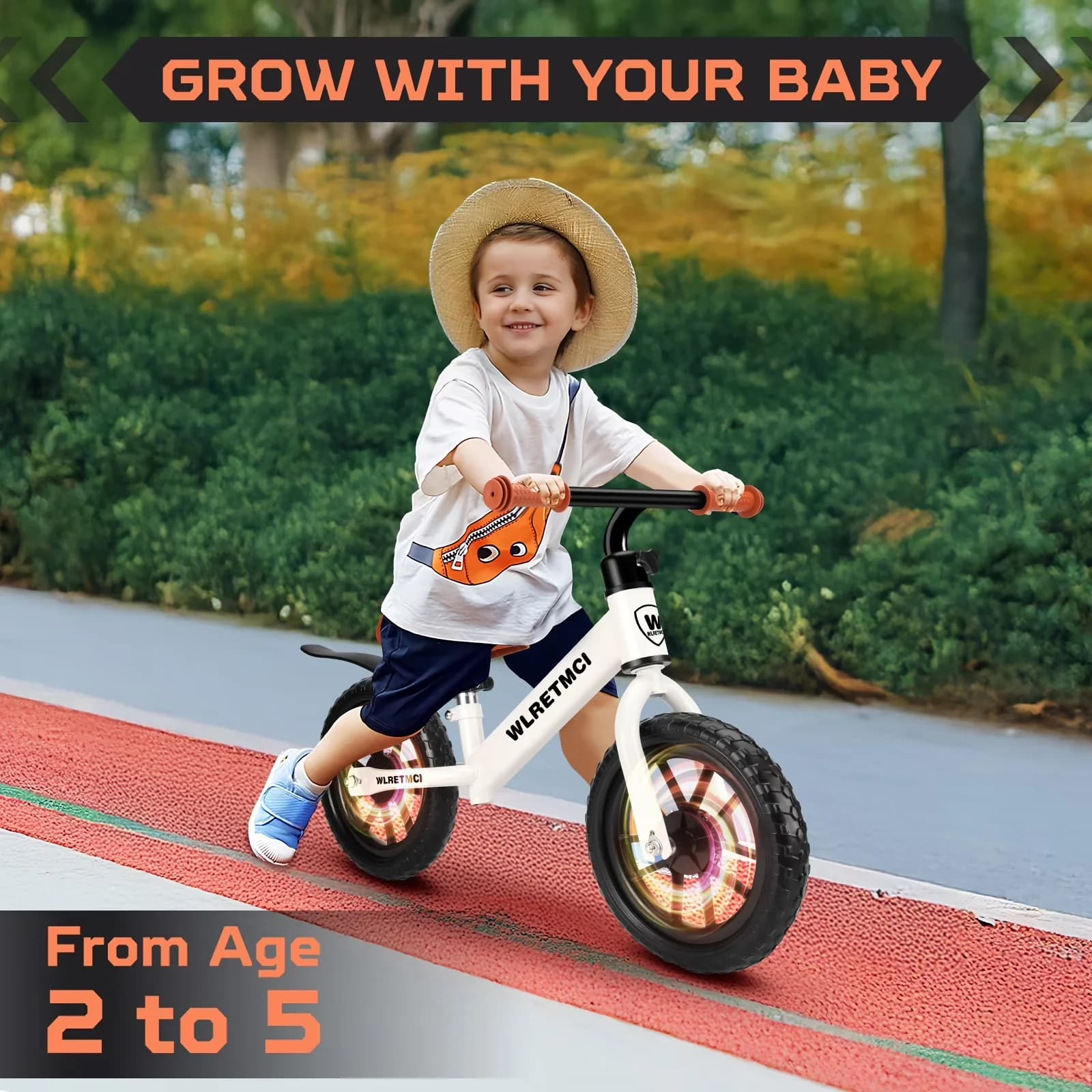 Efficient Kids Bike with Adjustable Seat, Adjustable Handlebar Height - White Model 11CBDA