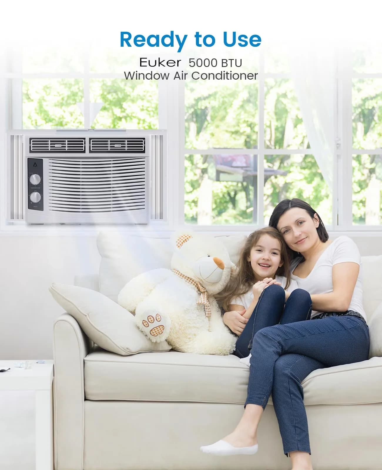 Air Conditioner Compact with 5000 BTU, Energy Efficient, Low-Noise & Energy Saver - White Model F2E18D