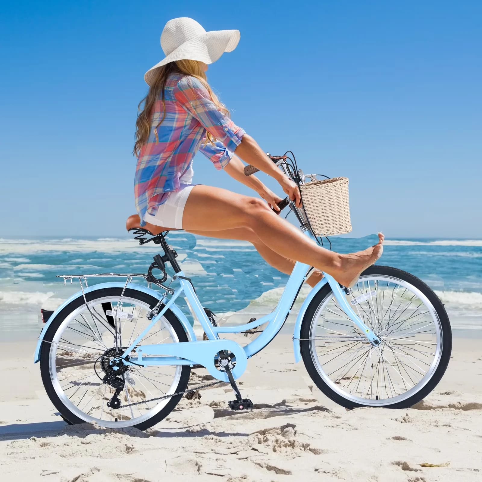 Versatile Cruiser Bike with Adjustable Speed, Women's Beach 24" - Premium Collection Model 81D54C