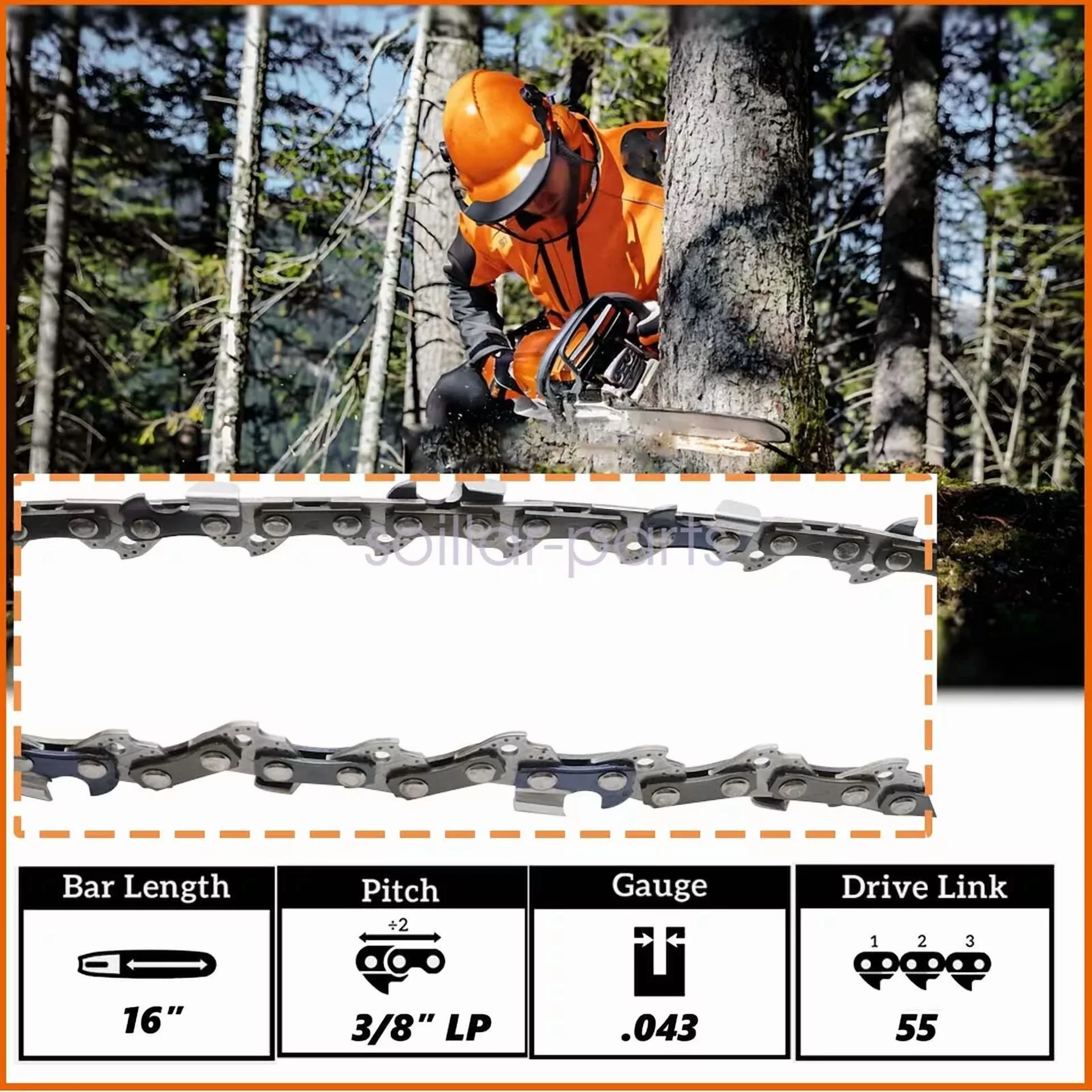 Innovative Replacement Parts Accessory with 2Pack Chain Blade - 3/8Lp - Contemporary Style Model 84BDC9