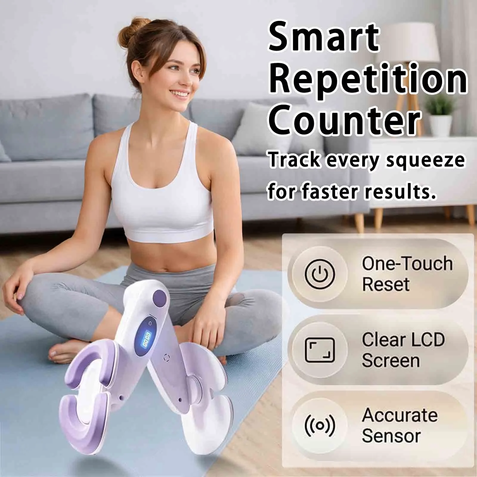 Sleek Home Gym Accessory with Digital, Anti-Slip - Purple Plastic Upgraded Model 487902