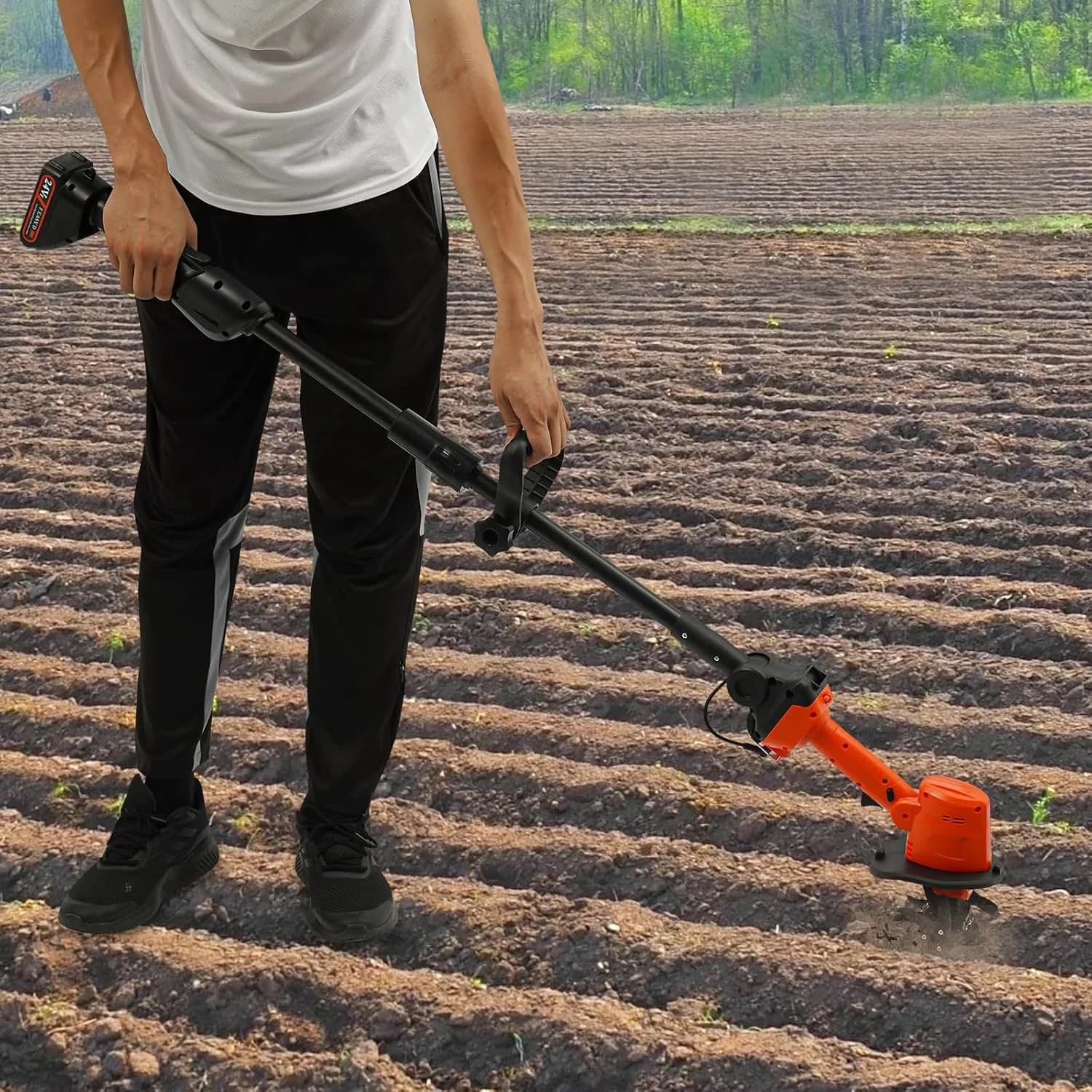 Premium Trillers Cultivator with Battery, 21V, Cordless Mini Tiller - Industrial Grade Model 136E88