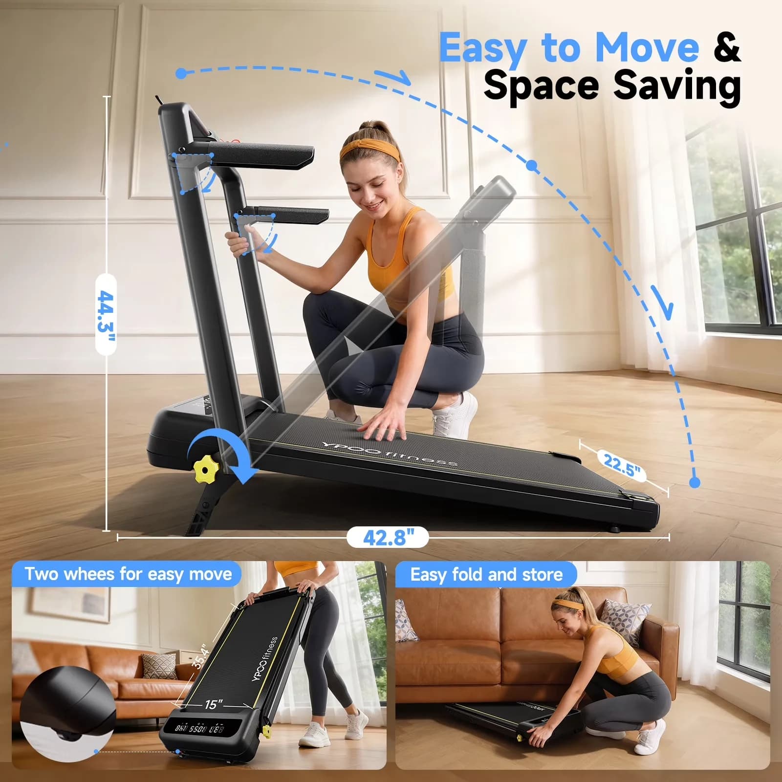 Home Gym Durable with LED, Has Wheels, Adjustable for Home Office - 5HP Model ABB148