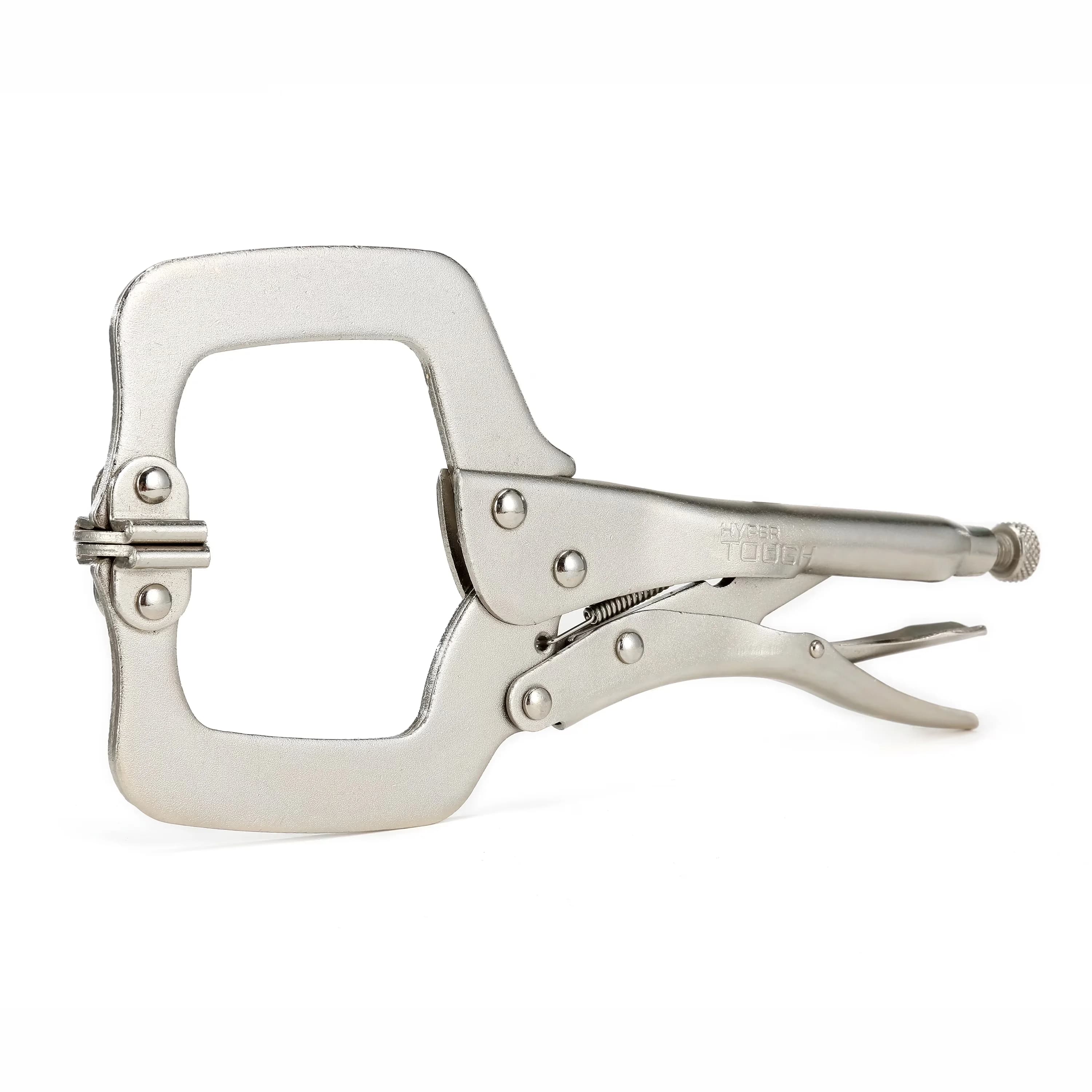 Compact Hand Tool with Compact, 11 inch C-Style Locking Pliers - Gray 1 pc Model 2F3689