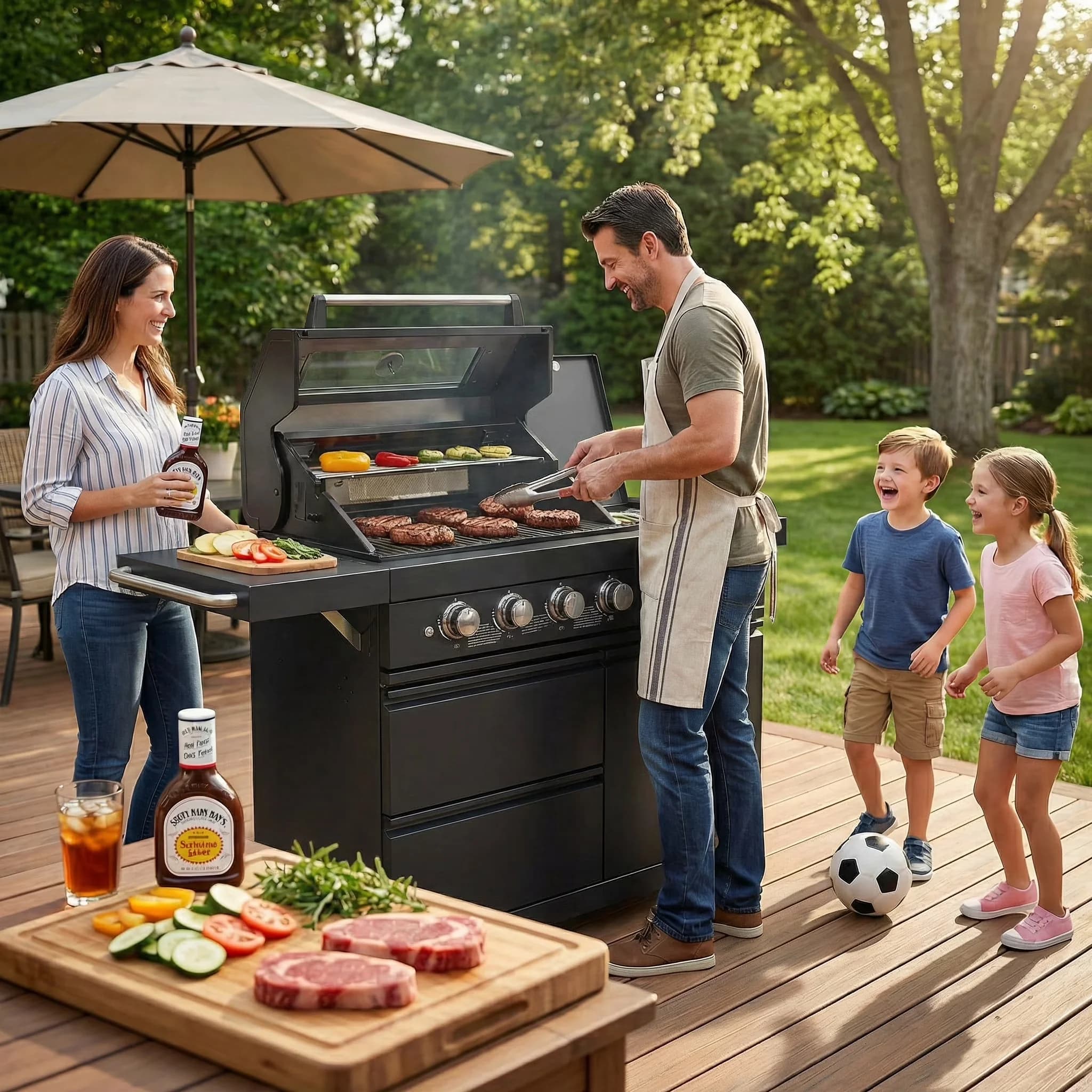 Compact Gas Grill with 75300 BTU, Infrared, Propane/Natural Convertible - Stainless Steel Black Model 76233E