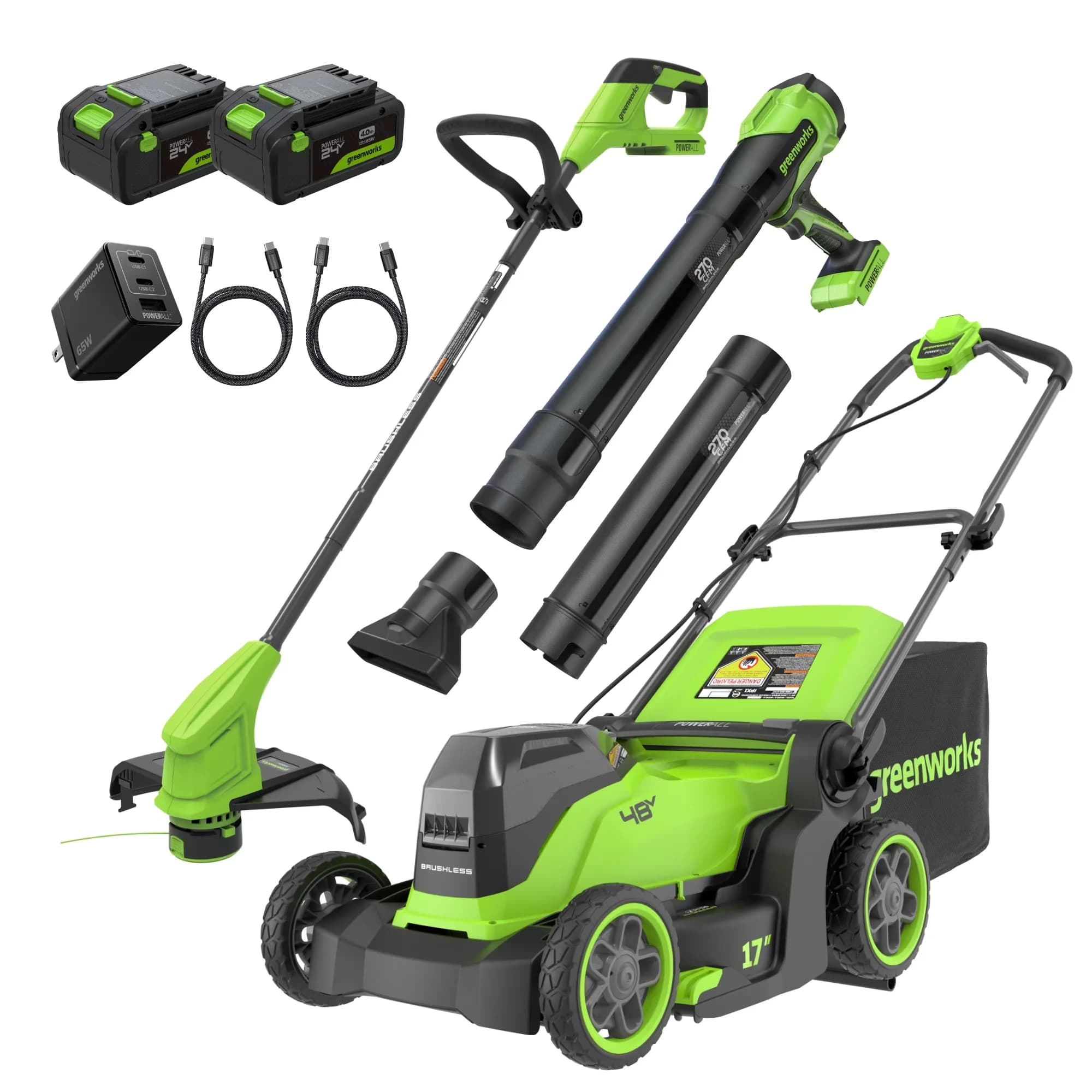 Stylish Push Mower with Battery, 65W, 48V - Green - Satisfaction Guaranteed Model B73D5D