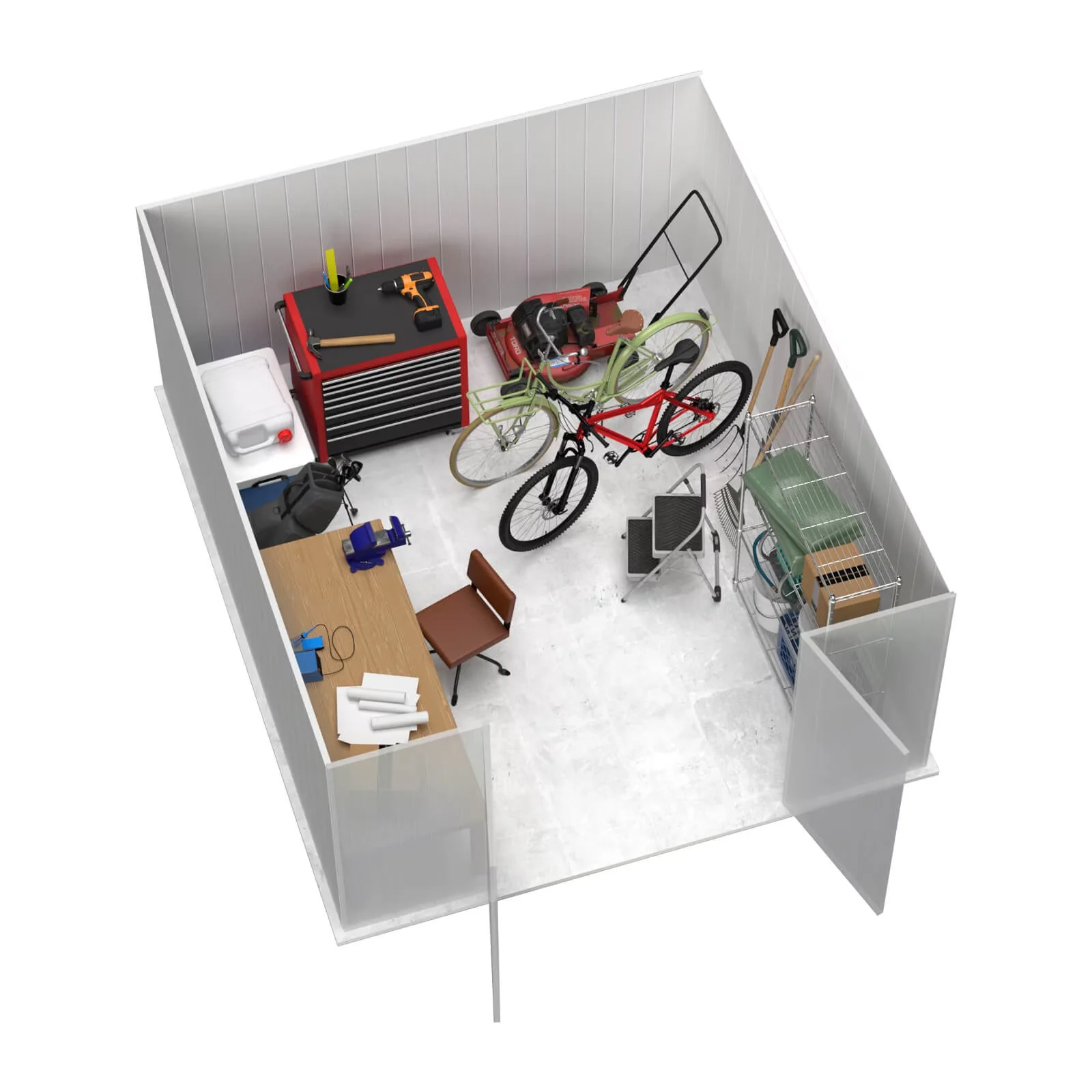 Shed Innovative with Mildew Resistant, Woodland Gray - Steel Brown Regent Model 01CF90