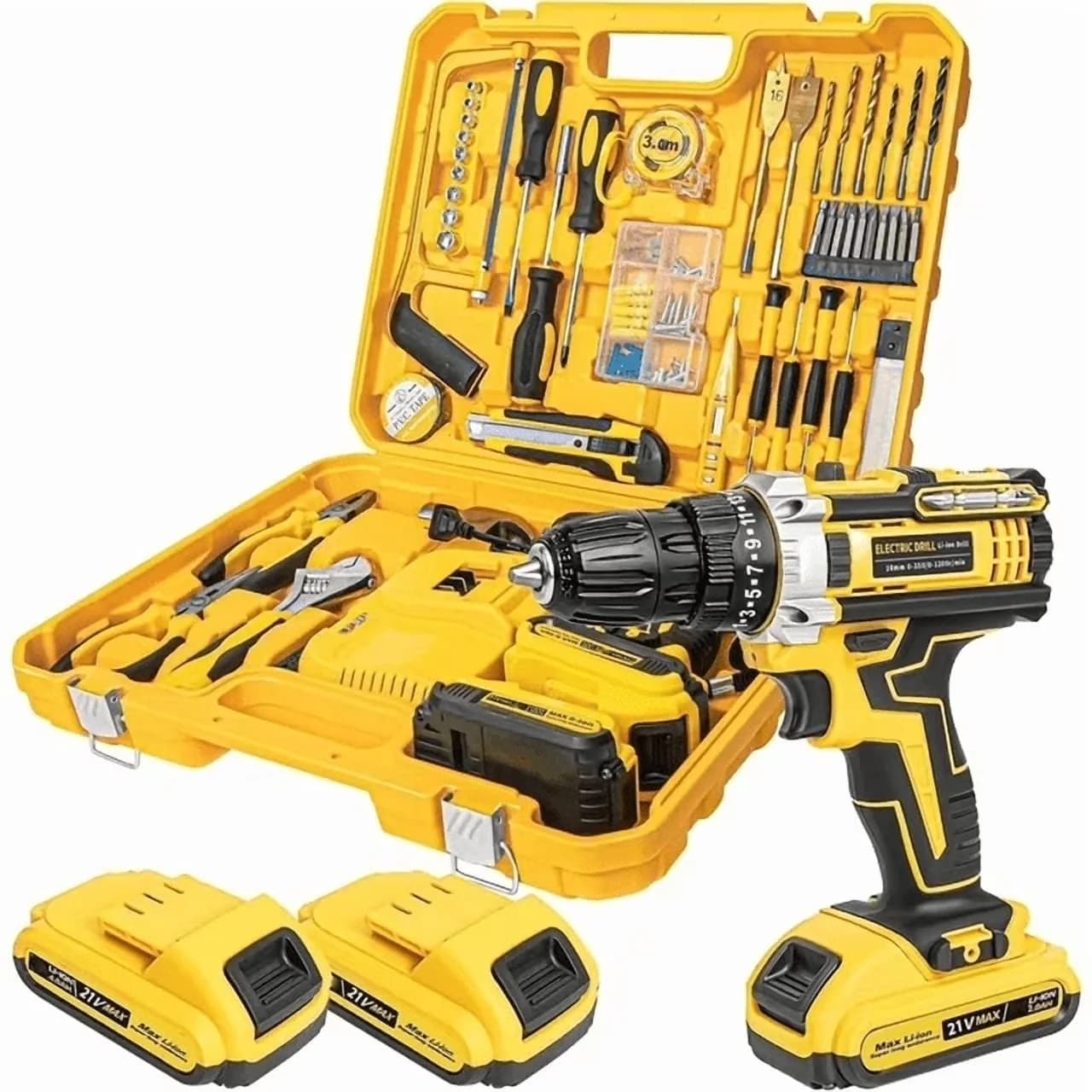 Sleek Drills Driver with Battery, 21V, Variable Speed - Quality Construction Model 092800