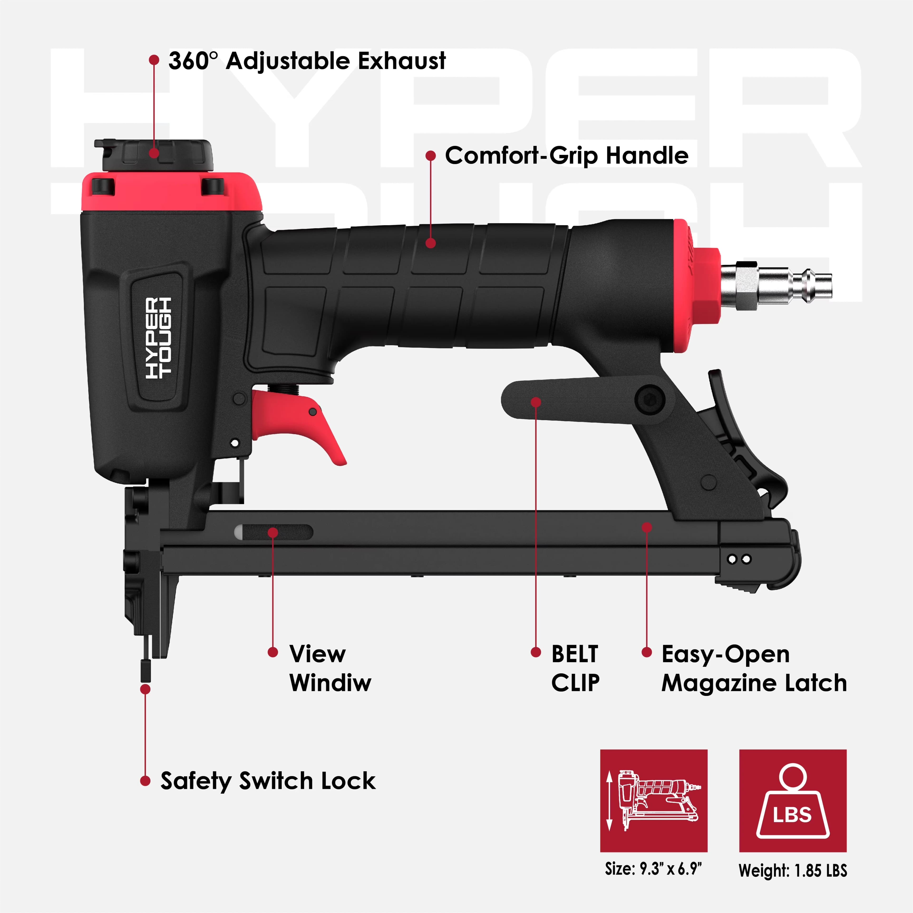 Air Tools Compressor Durable with Adjustable - Black 20 - Easy to Use Model 38EC03