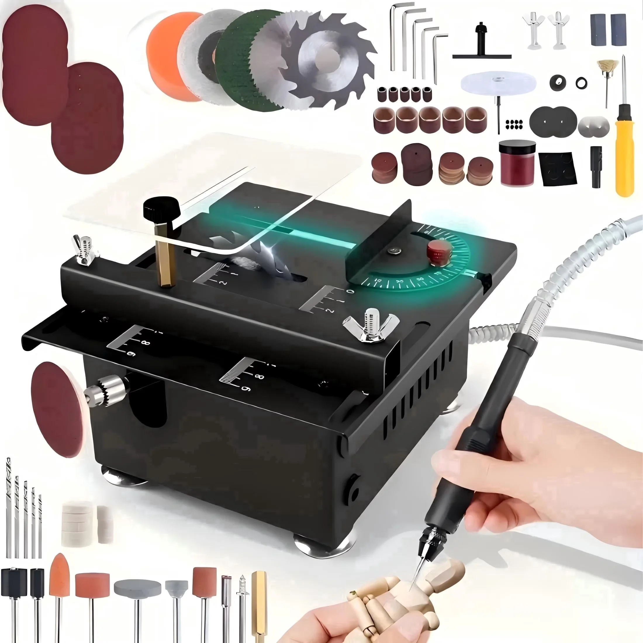 Essential Power Saw with Adjustable, Corded Electric, 7-Level Speed Adjustment - Black Model 7EABCB