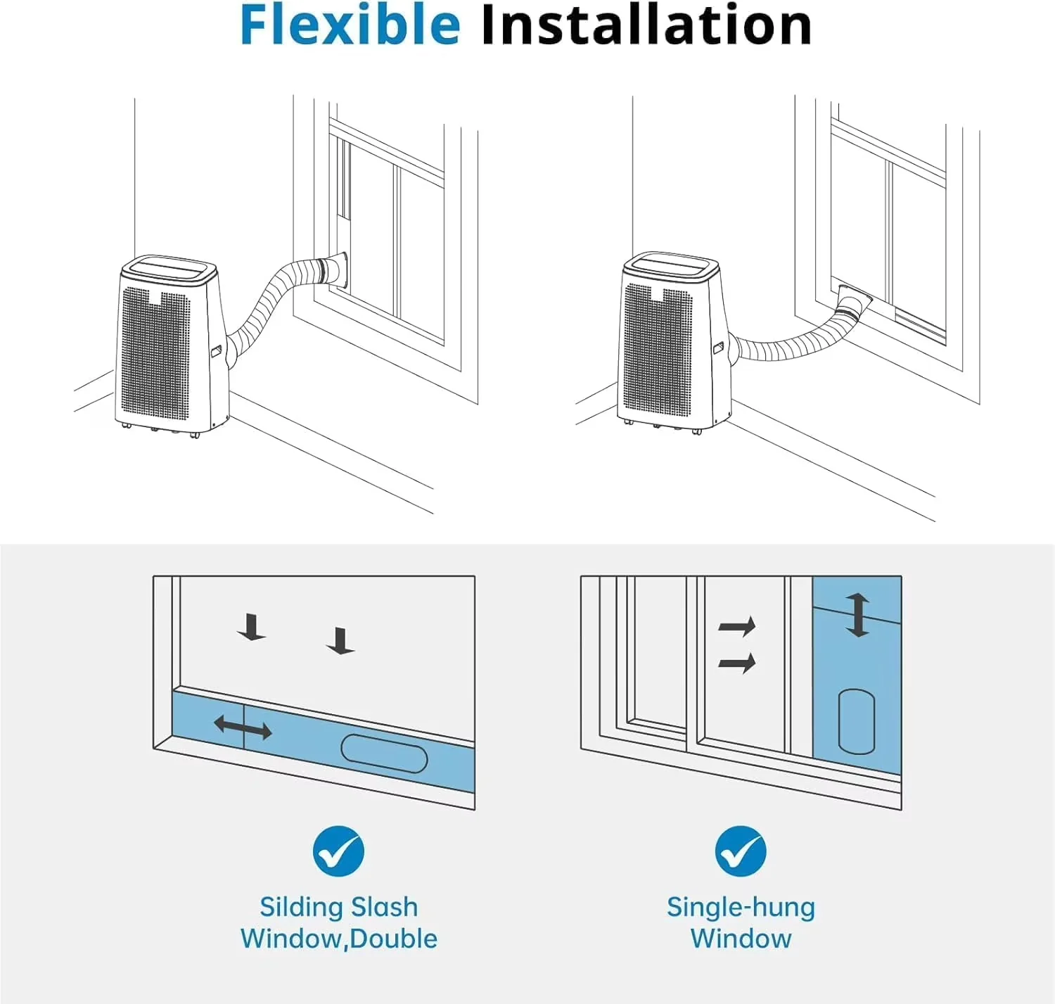 Air Conditioner Essential with 14000 BTU, Timer, Remote Controlled - Gray for Rooms Model C637B1