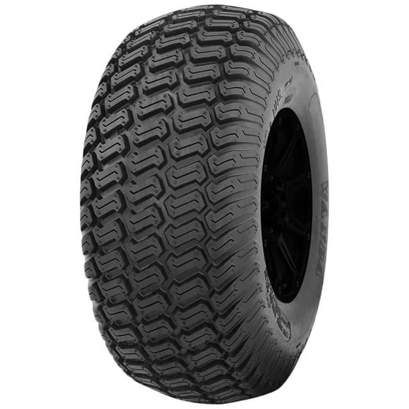 Compact Lawn Mower Tire with Black Wall Sidewall - Black 00-8 for Multiple Applications Model CACFEC